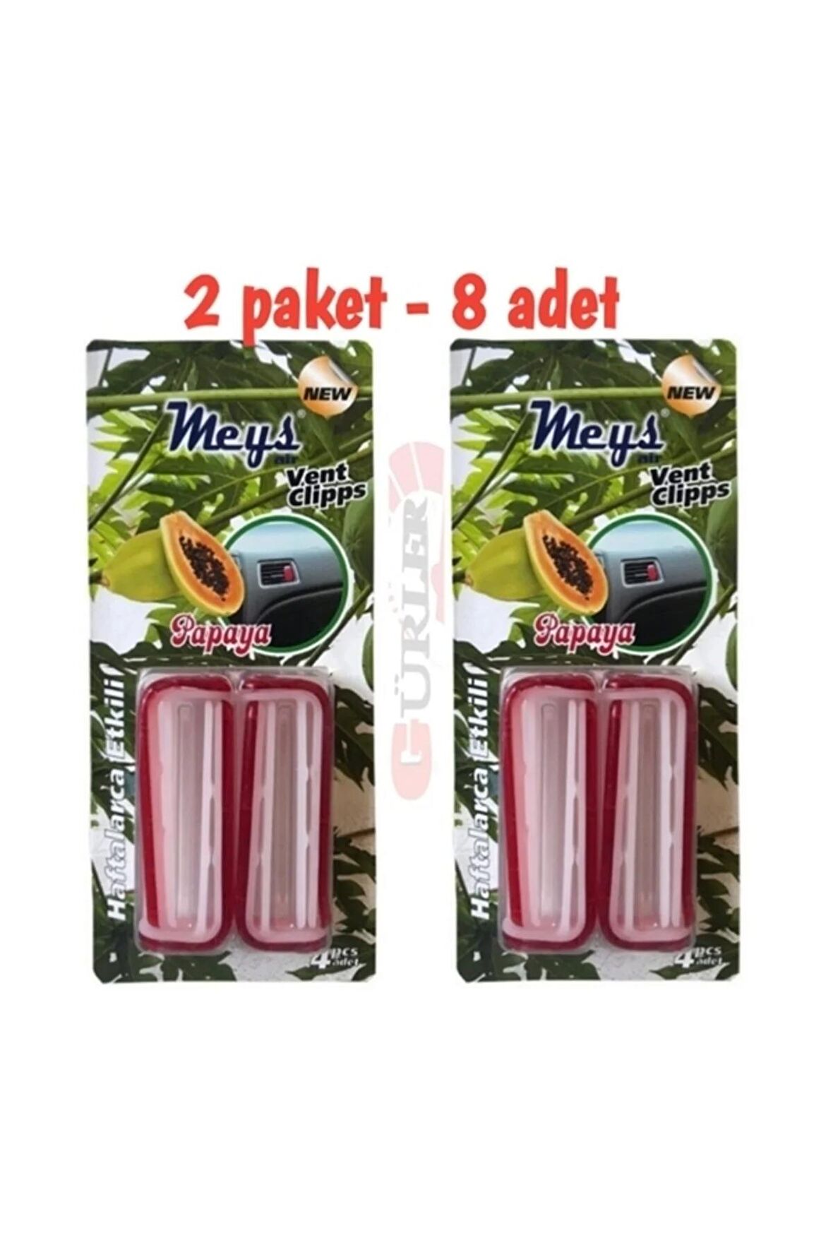 Oto Kalorifer Izgara Gecmeli Koku 2paket-8 Adet Oto Kokusu Papaya