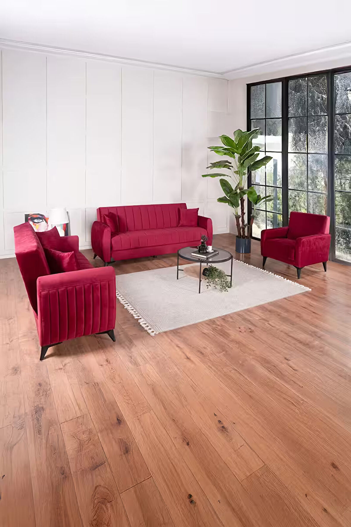 Linda Koltuk Takımı 3 3 B Bordo