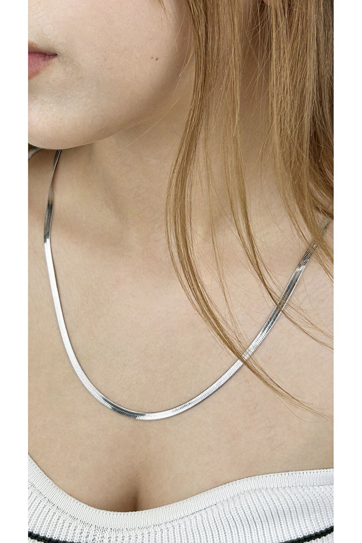 Italyan Zinciri, Paslanmaz Çelik Kolye 24, Gümüş Renk, Uzun 66cm