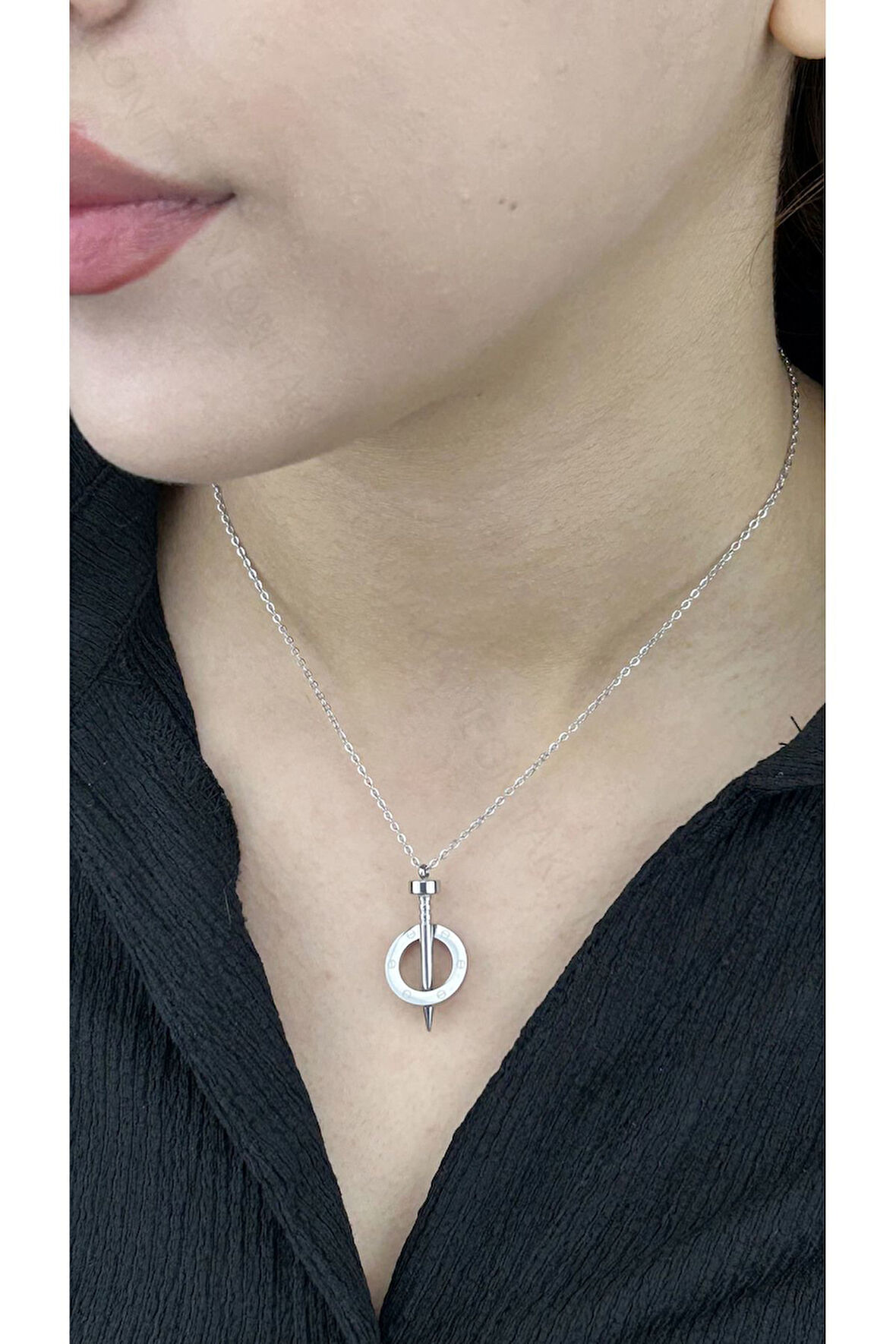 Çivi, Paslanmaz Çelik Kolye 164, Gümüş Renk