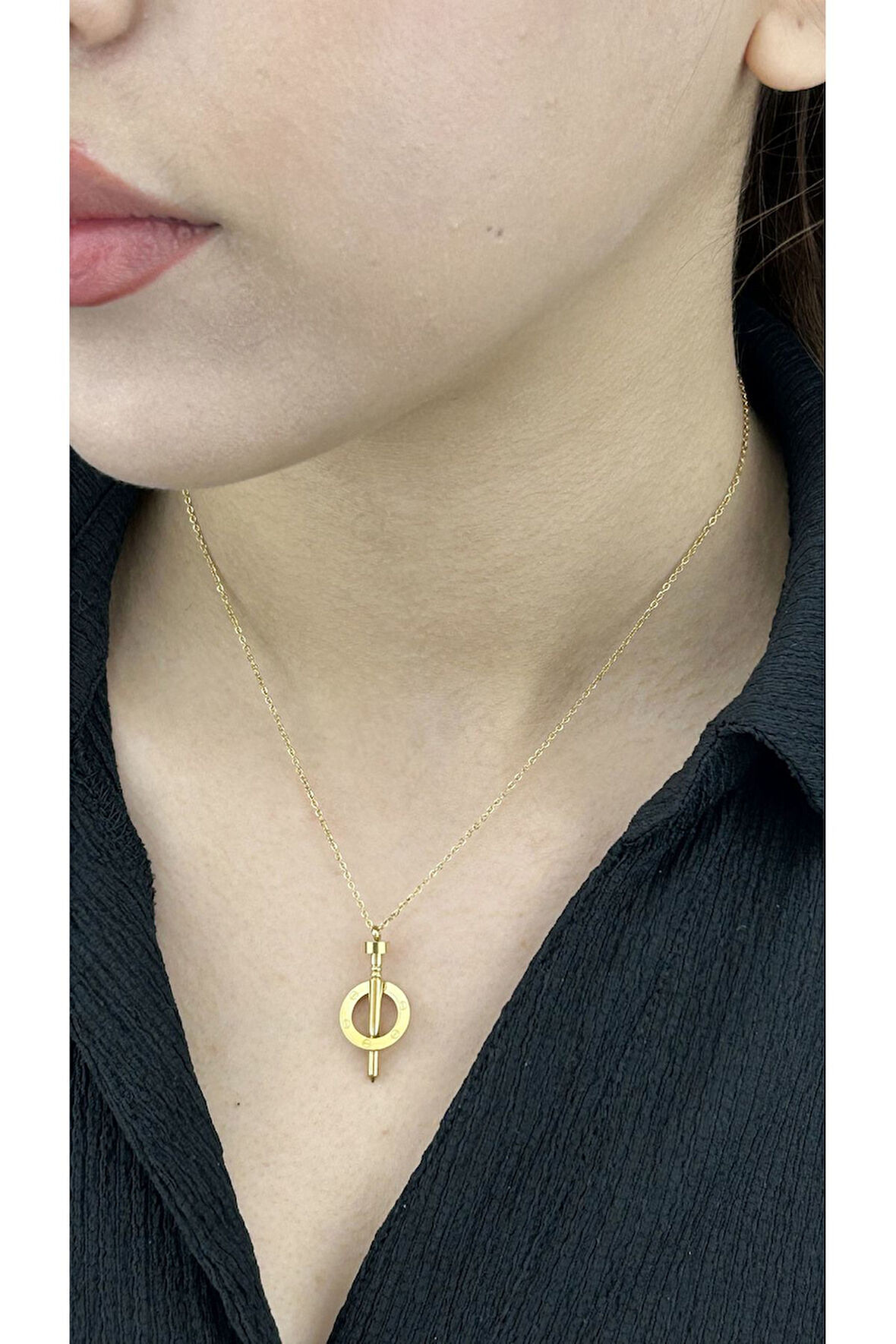 Çivi, Paslanmaz Çelik Kolye 217, Altın Renk