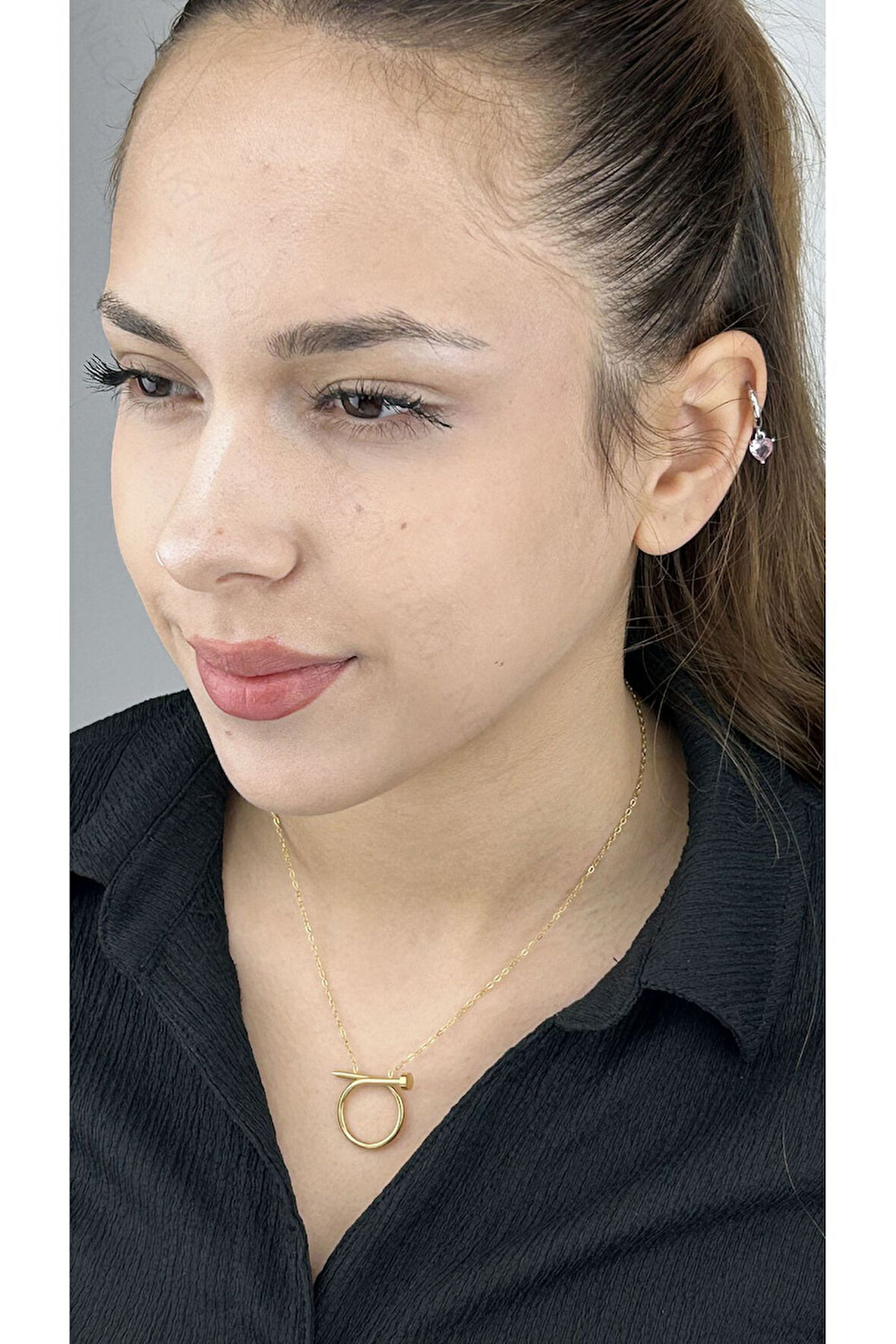 Xxx Çivi Figürlü, Paslanmaz Çelik Kolye 229, Altın Renk