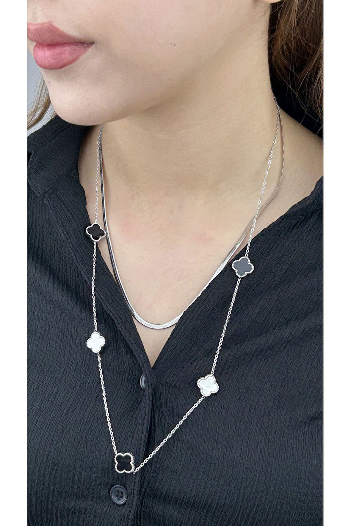 Van, Çift Zincir, Italyan Zincirli, Paslanmaz Çelik Kolye 235, Gümüş Renk