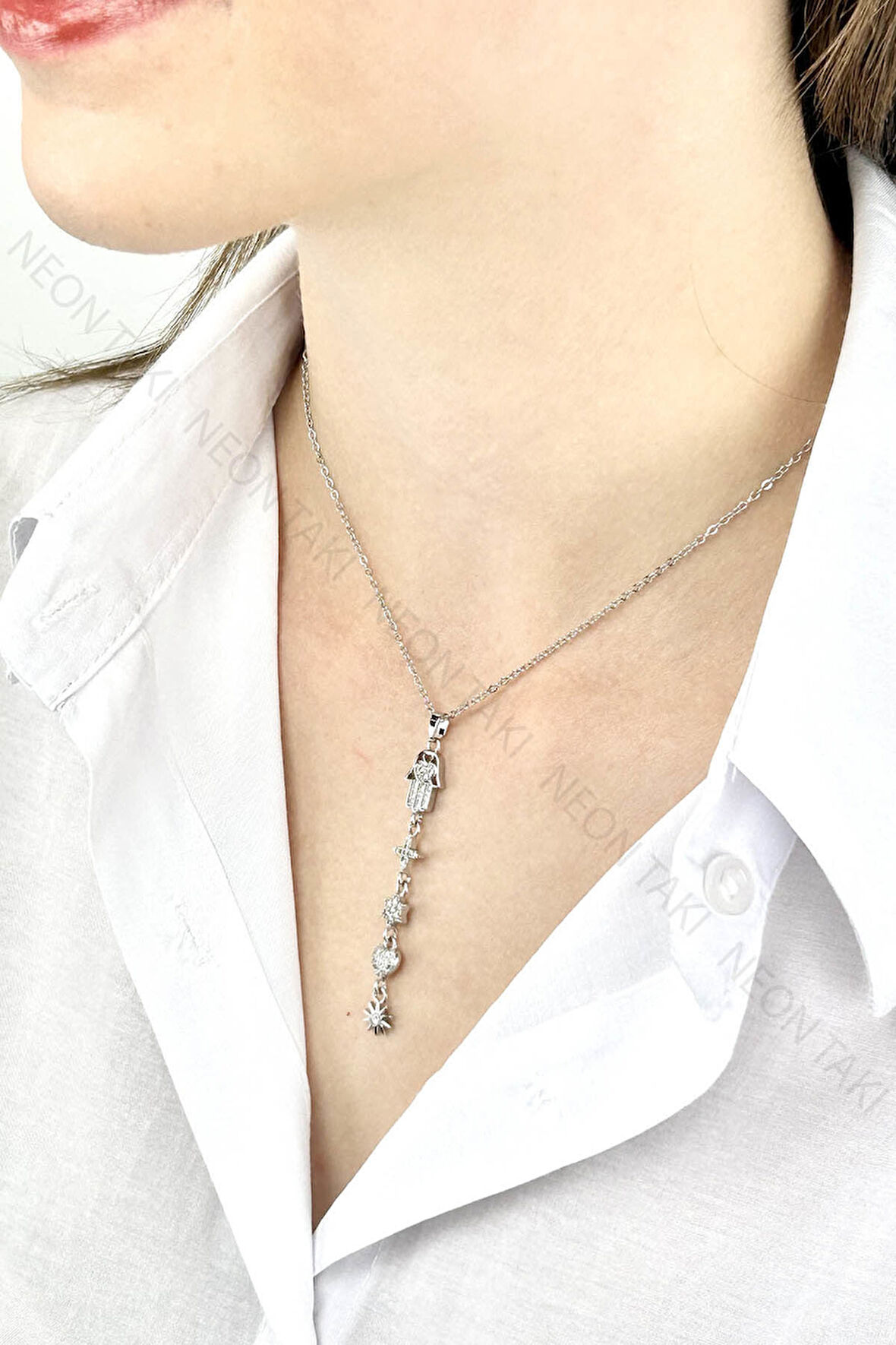 Manifest Y kolye 436, Gümüş Rengi