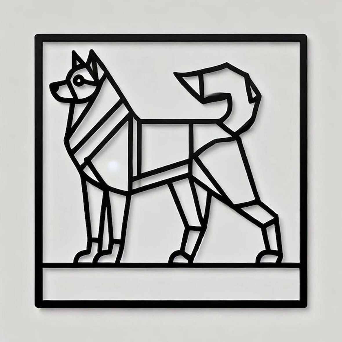 Geometri köpek Dekoratif dekor tablo 