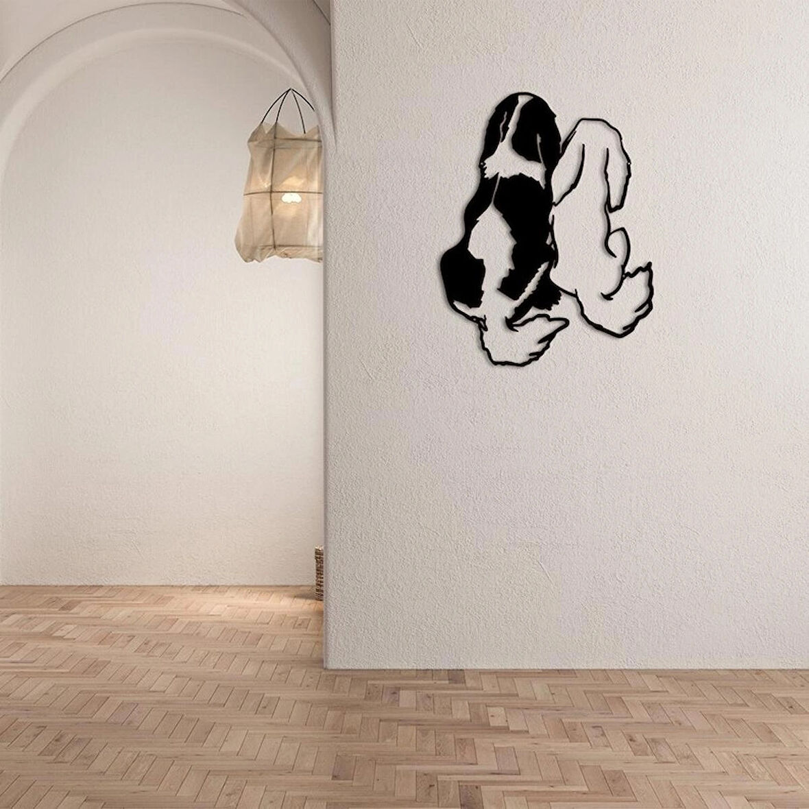 Soyut ve dekoratif köpek duvar dekoru