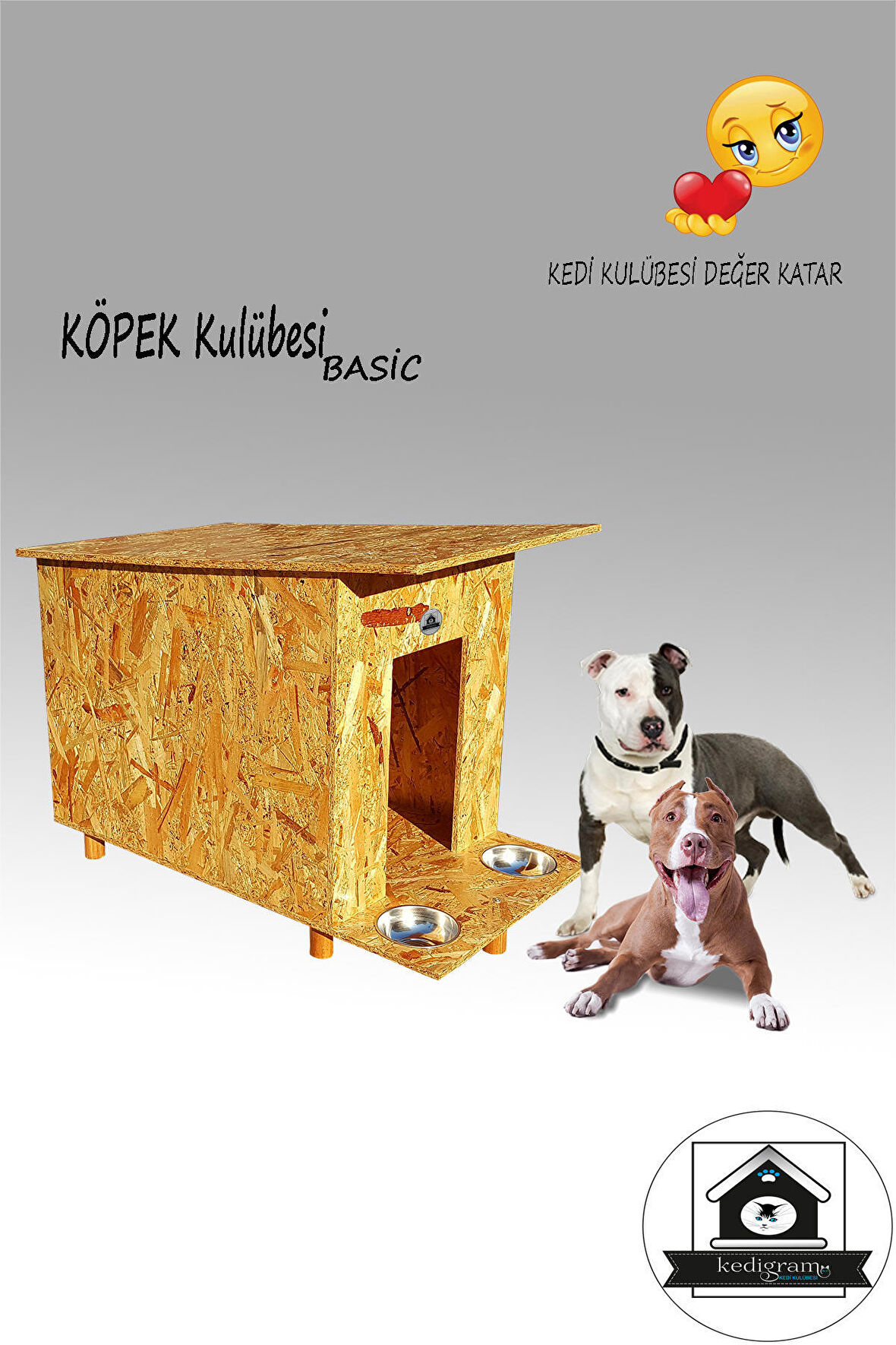 Köpek Kulübesi Basic- Kedi Evi Köpek Kulübesi Mama Kabı Hediyeli