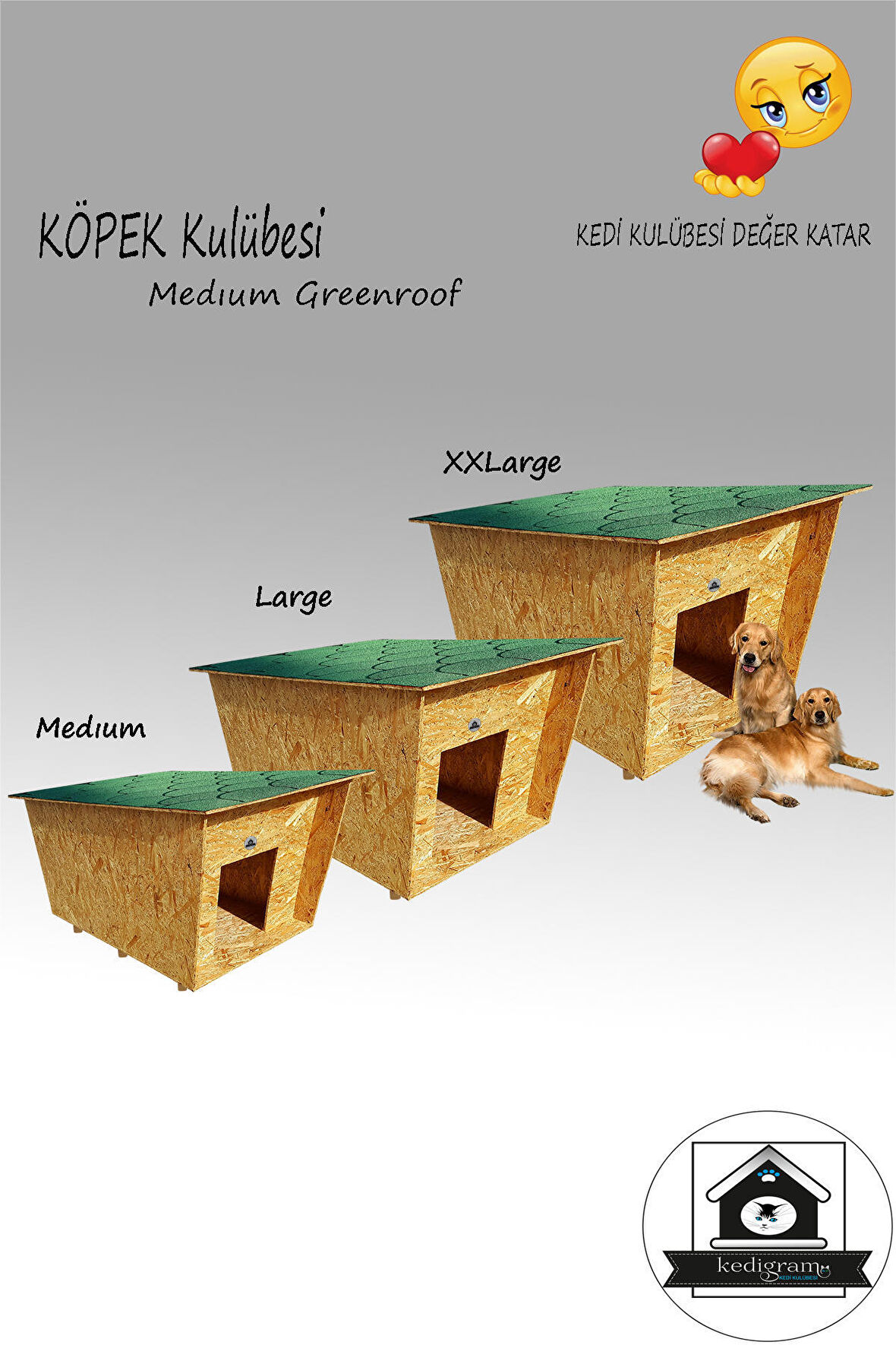 Köpek Kulübesi Greenroof M - Kedi Köpek Kulübesi