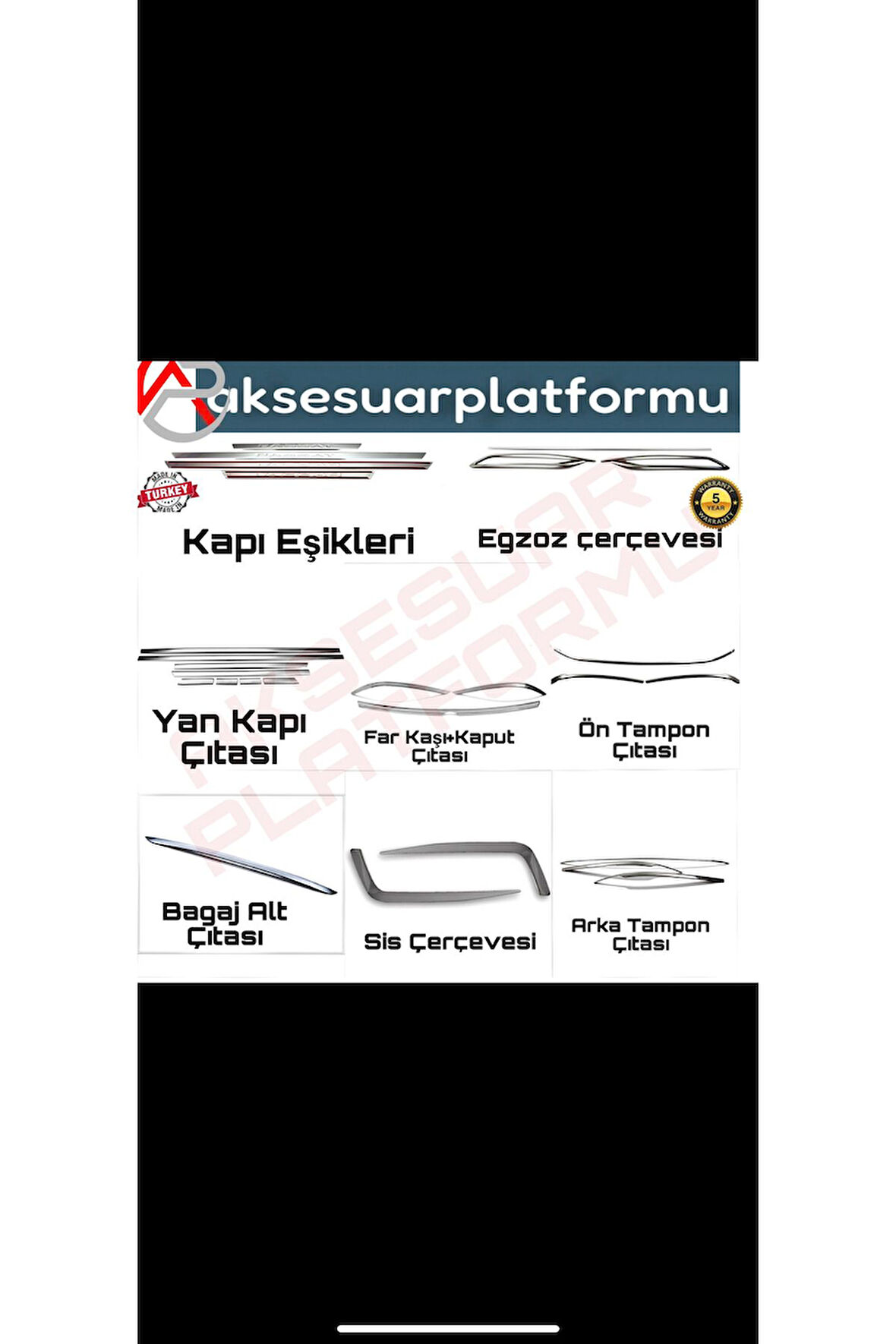 Vw Passat 2019 ve üzeri B8.5 Krom Set 8 Ürün 27 Parça Paslanmaz Çelik