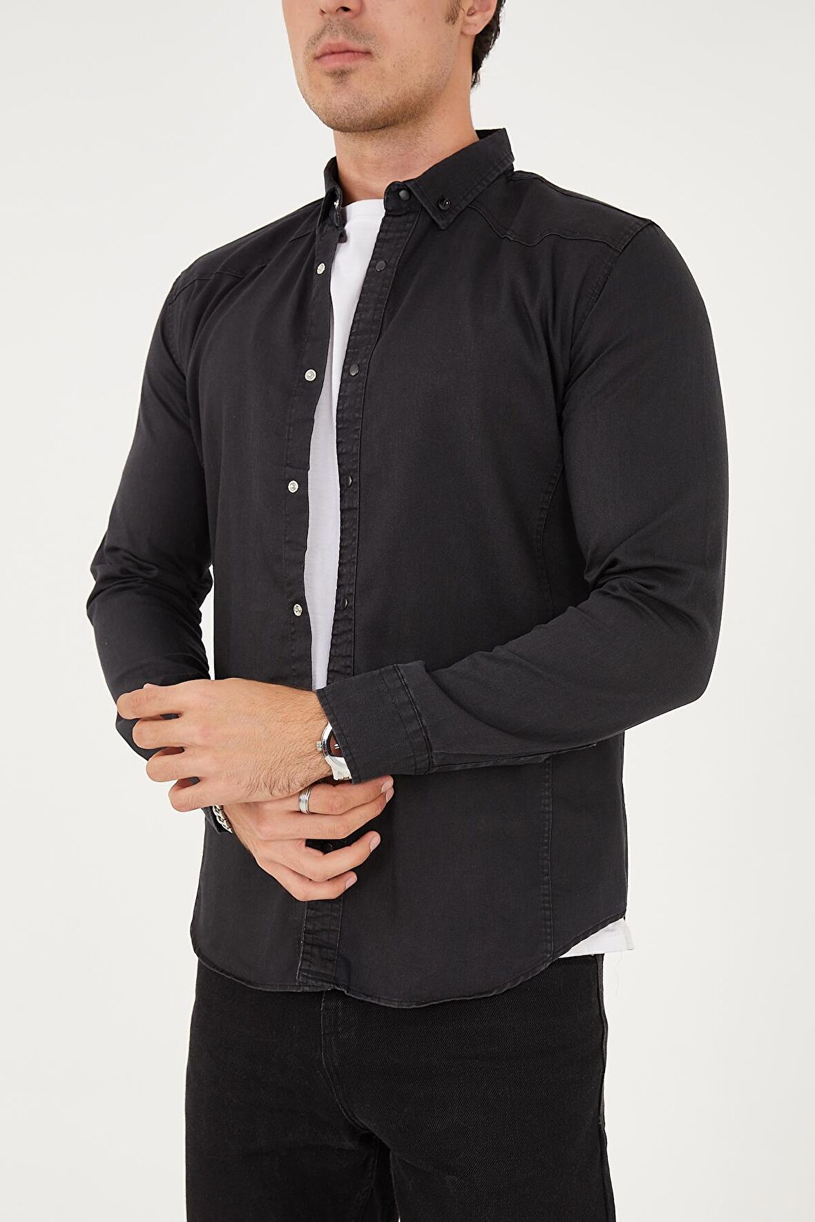 Erkek Yıkamalı - Kot Gömlek