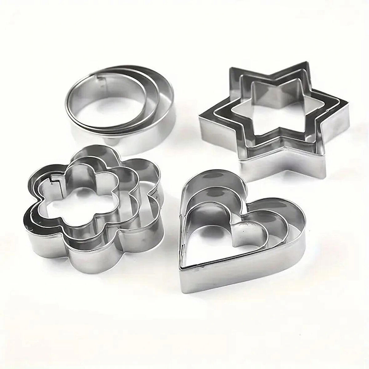 12 Parça Metal Kurabiye Kalıbı