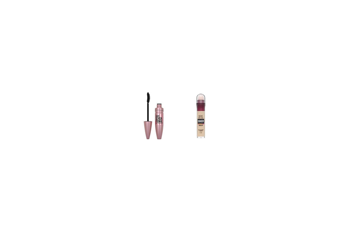 New York Instant Anti Age Eraser Kapatıcı, 01 Light, 6.8 ml + New York Lash Sensational Yelpaze Etkili Siyah Maskara 1 Paket