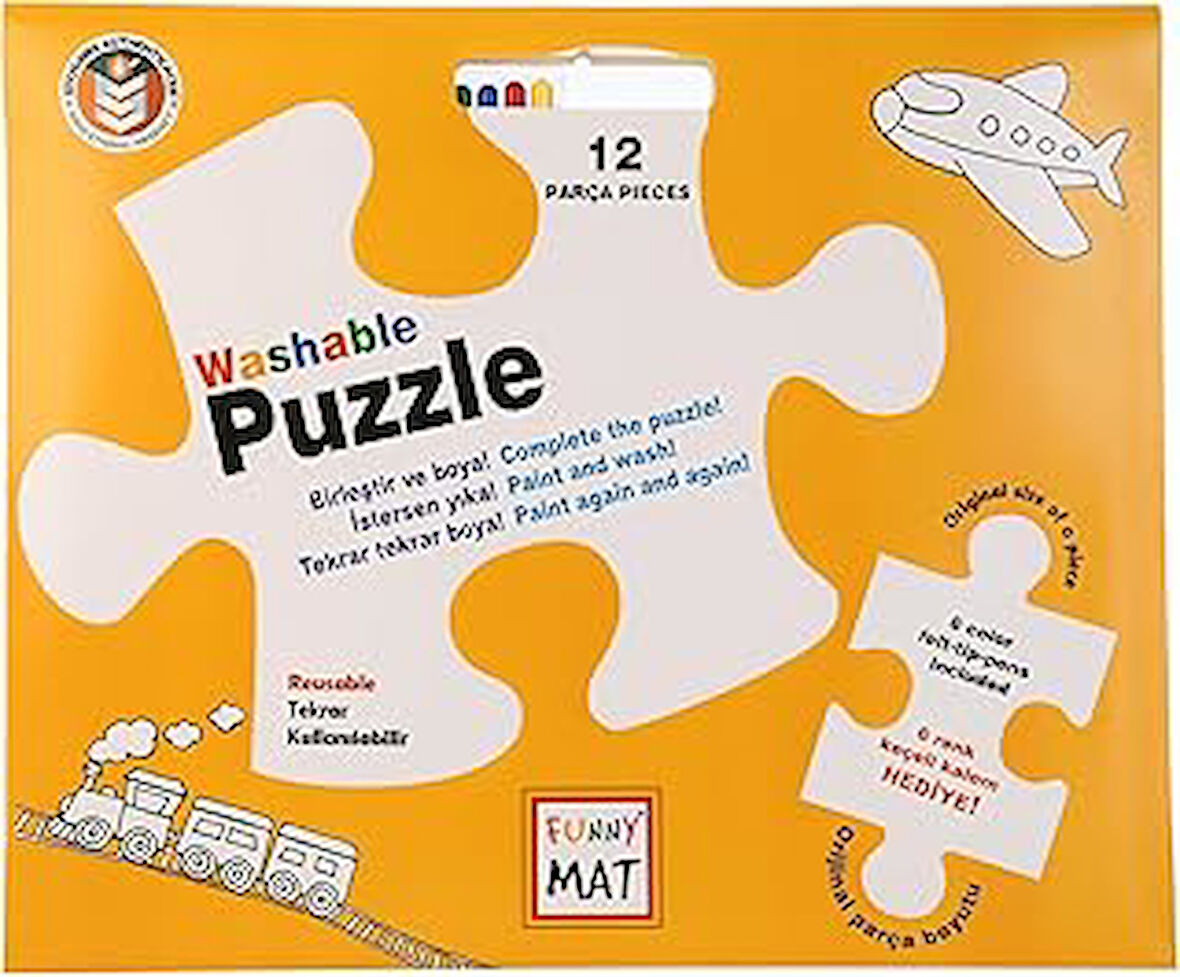 Akademi Funny Mat Washable Puzzle Taşıtlar