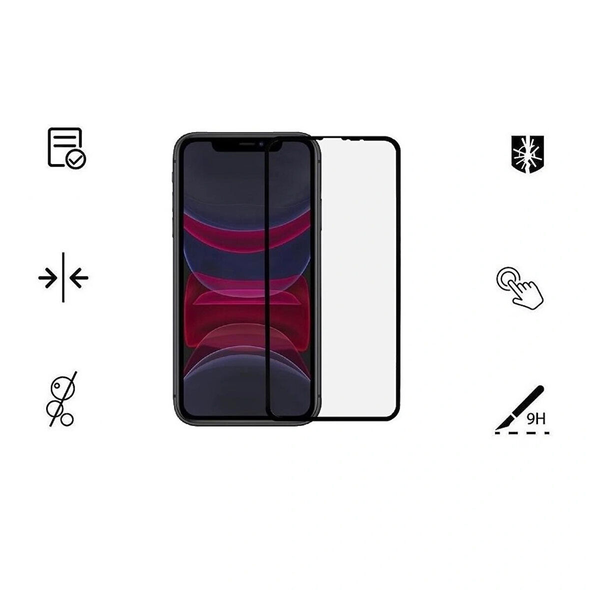 İphone XR İle Uyumlu Kırılmaz Cam 9D Tam Kapatan Süper Glass