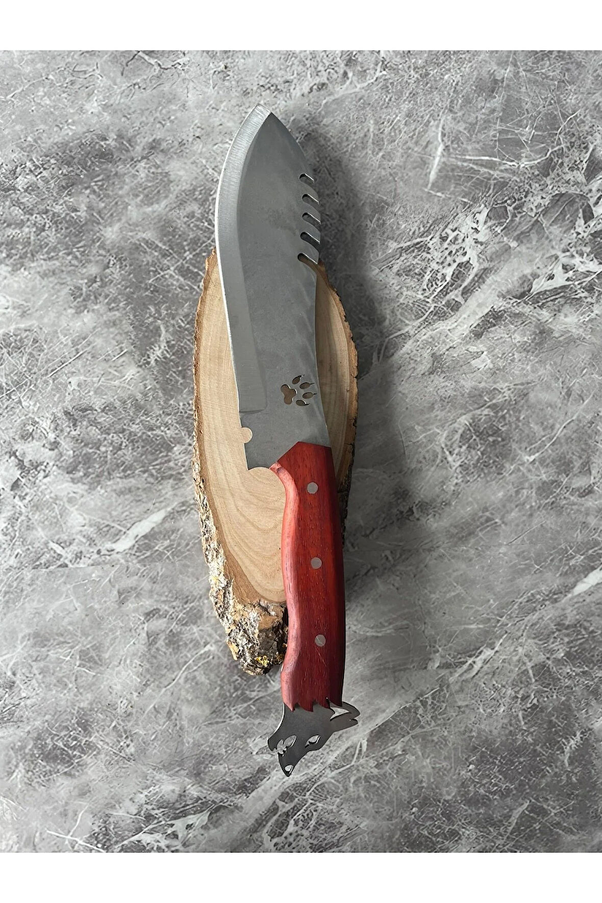 4116 Çelik Pati Desenli Nesbuk Kamp & Av Bıçağı