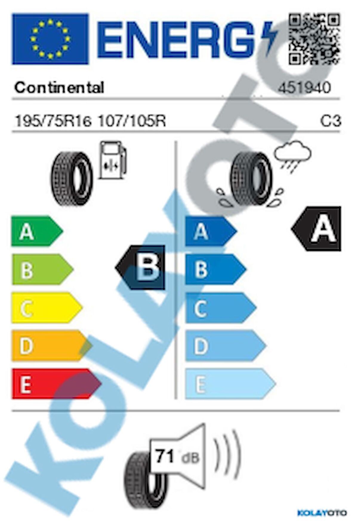 Continental VanContact Ultra 195/75R16C 107/105R 8PR (Yaz) (2024)