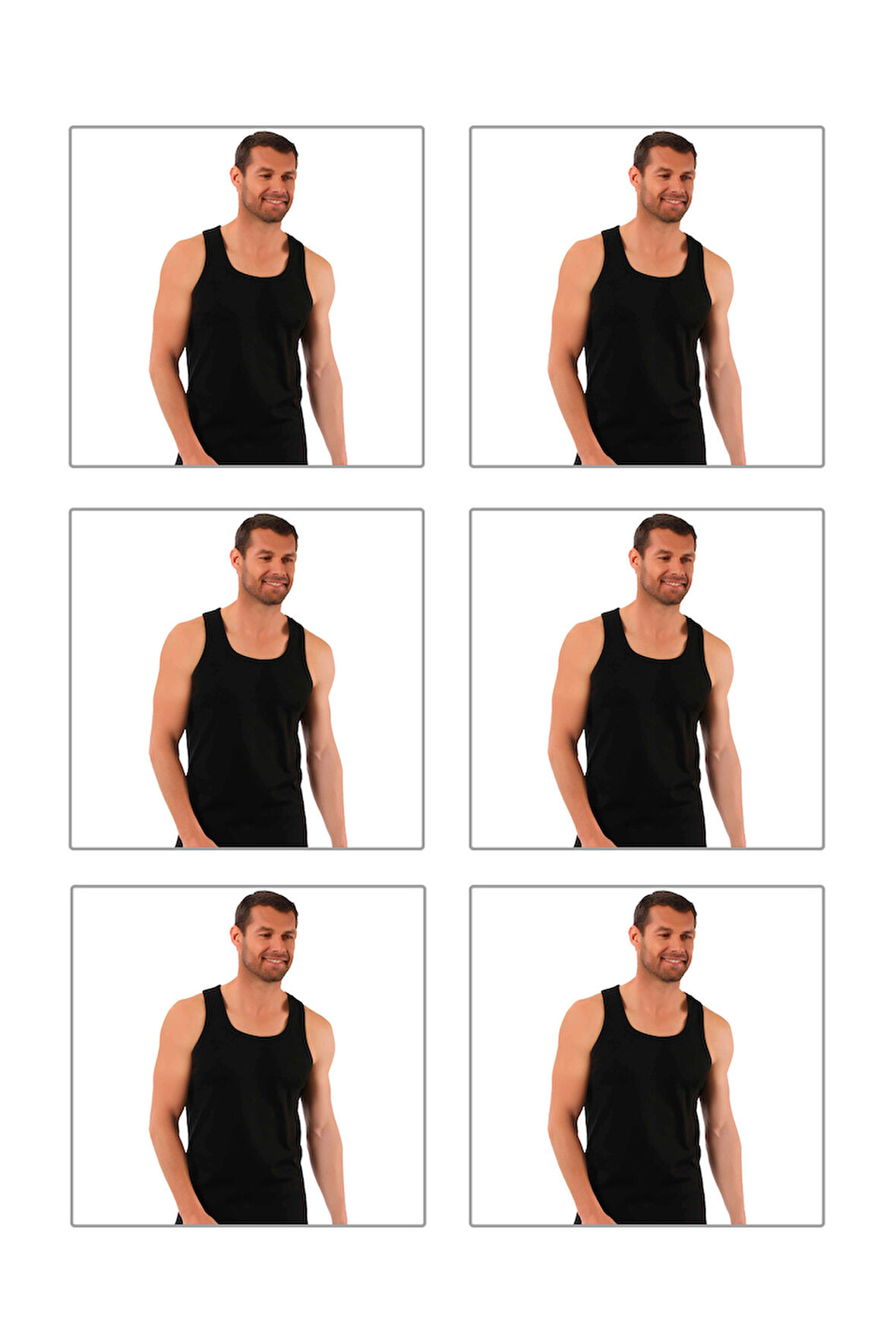 Özkan 0058 6'lı Paket Erkek %100 Pamuklu Ribana Esnek Rahat Sırtı Çapraz Sporcu Rambo Kalın Askılı Atlet