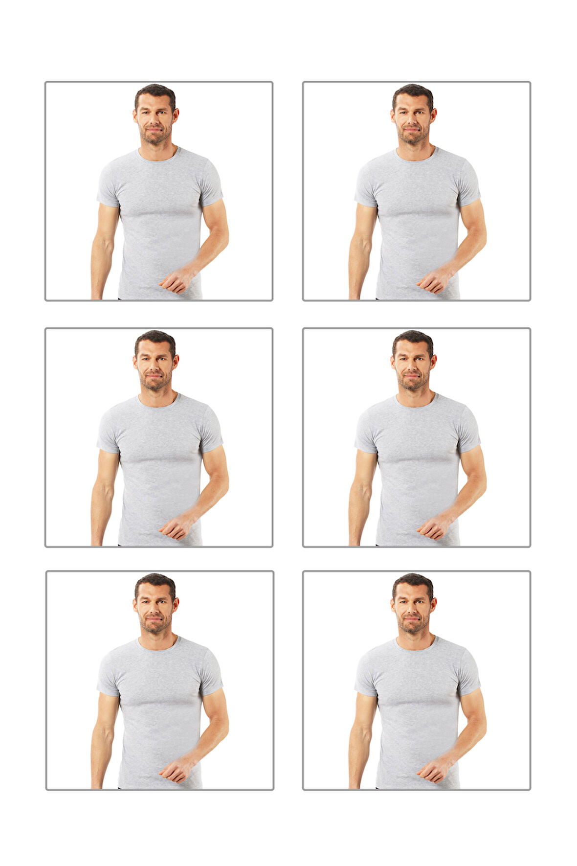 Özkan 0265 6'lı Paket  Erkek Pamuklu Kapalı Sıfır Yaka Yarım Kol Fanila Tişört