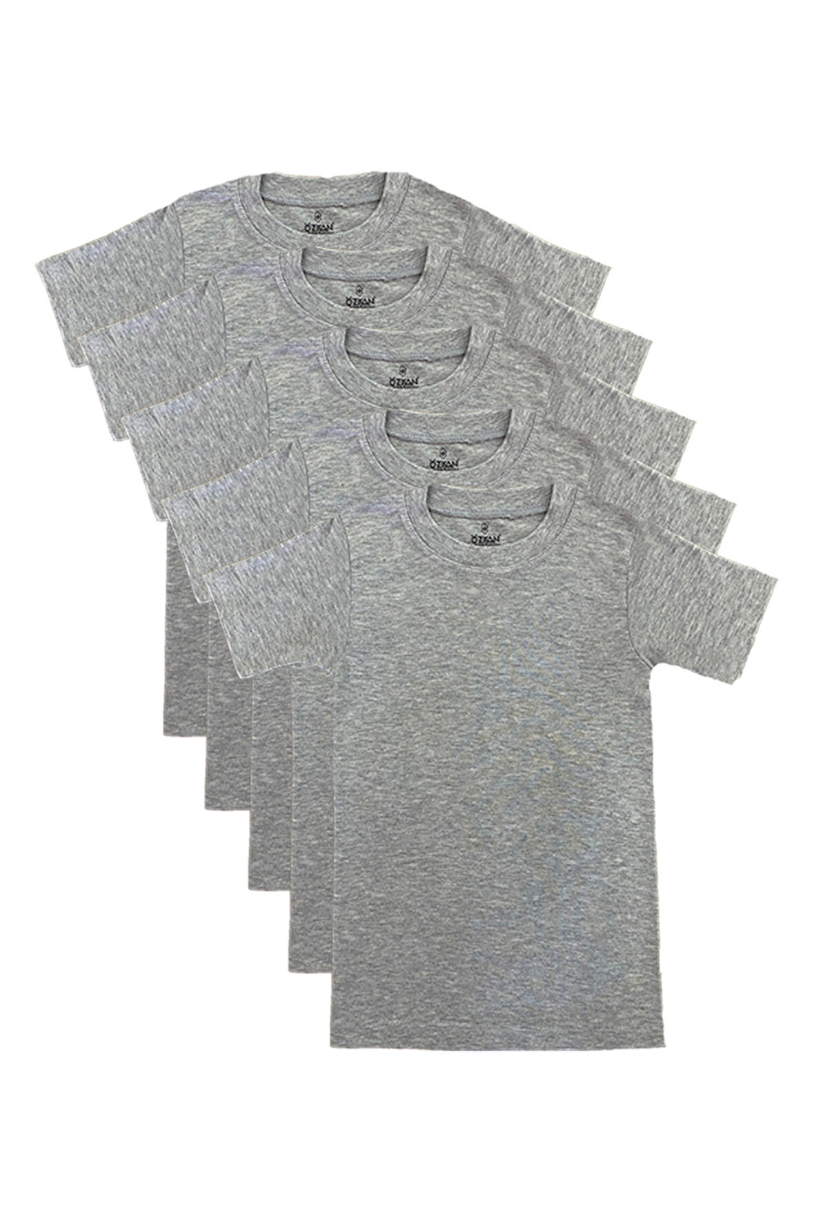 Özkan Underwear Özkan Underwear Özkan 0706 5'li Paket Erkek Çocuk %100 Pamuklu Ribana Esnek Rahat Yarım Kol Kapalı Yaka Fanila T-shirt