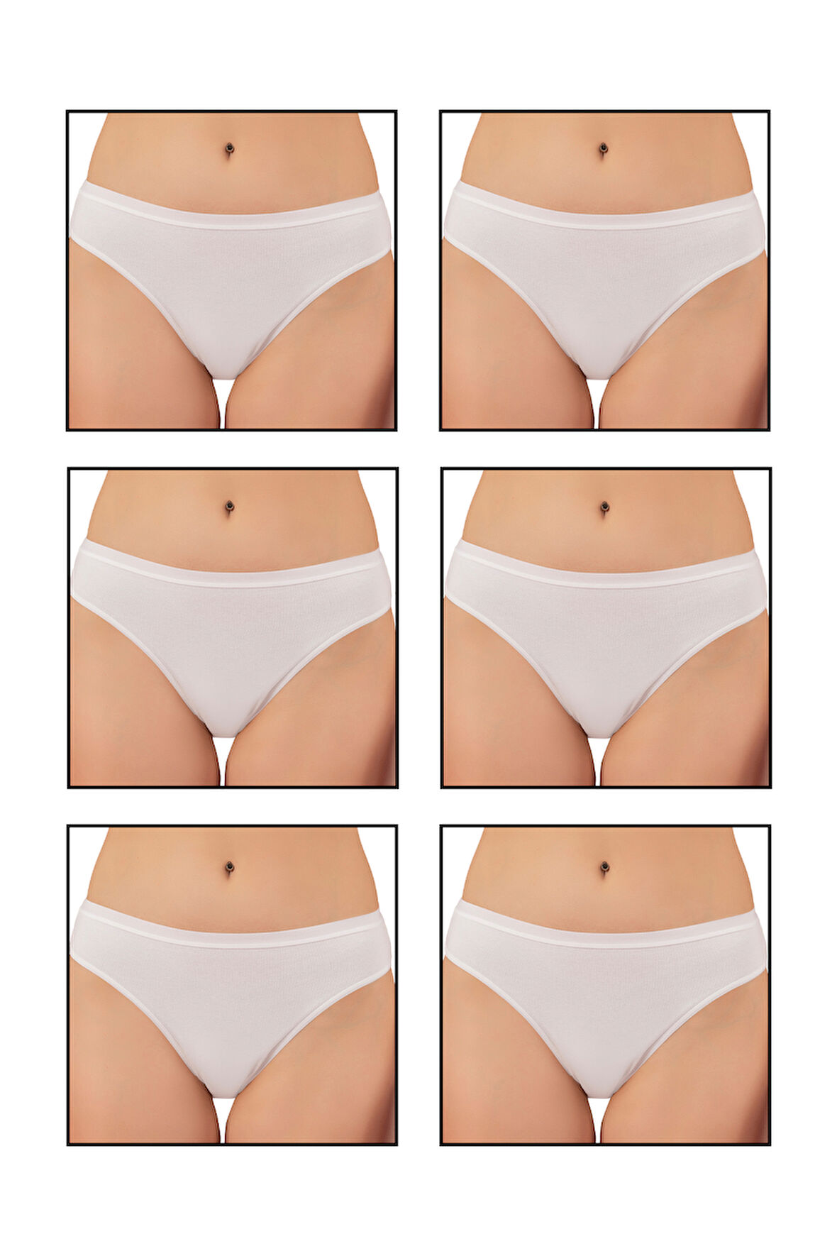 Özkan 6120 6'lı Paket Kadın Pamuklu Likralı Süprem Esnek Rahat Slip Külot