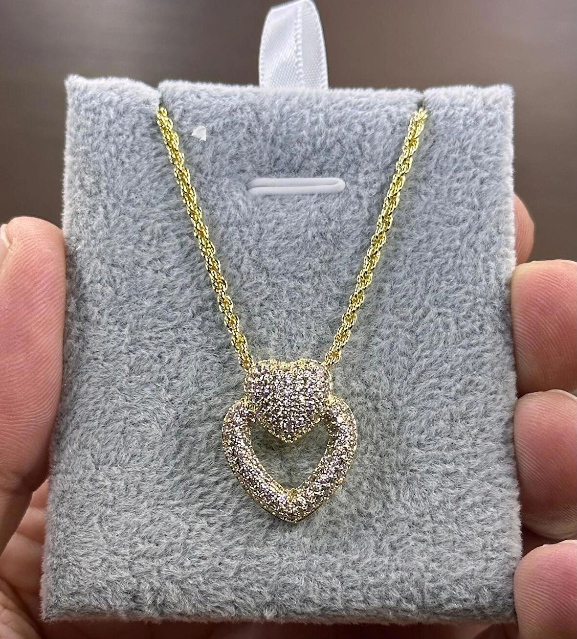 💛 Aşkın Işıltısı: 14 Ayar Altın Kaplama Kalp Kolye