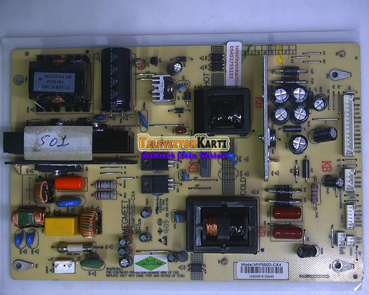 MIP550D-CX4, MIP550D-CX4A, REV.1.0, Sunny SN055LDJRXCV6488H-Y, Power Board, Besleme, CX550DLEDM