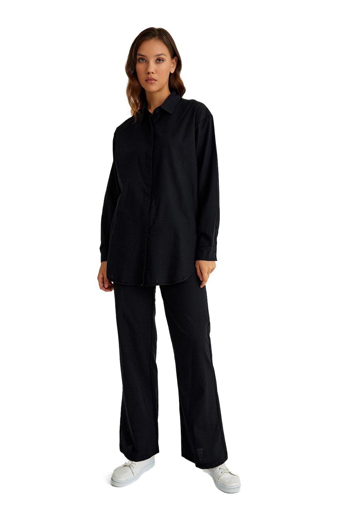 Barbora Keten Günlük İkili Takım Alt Üst LN17siyah6