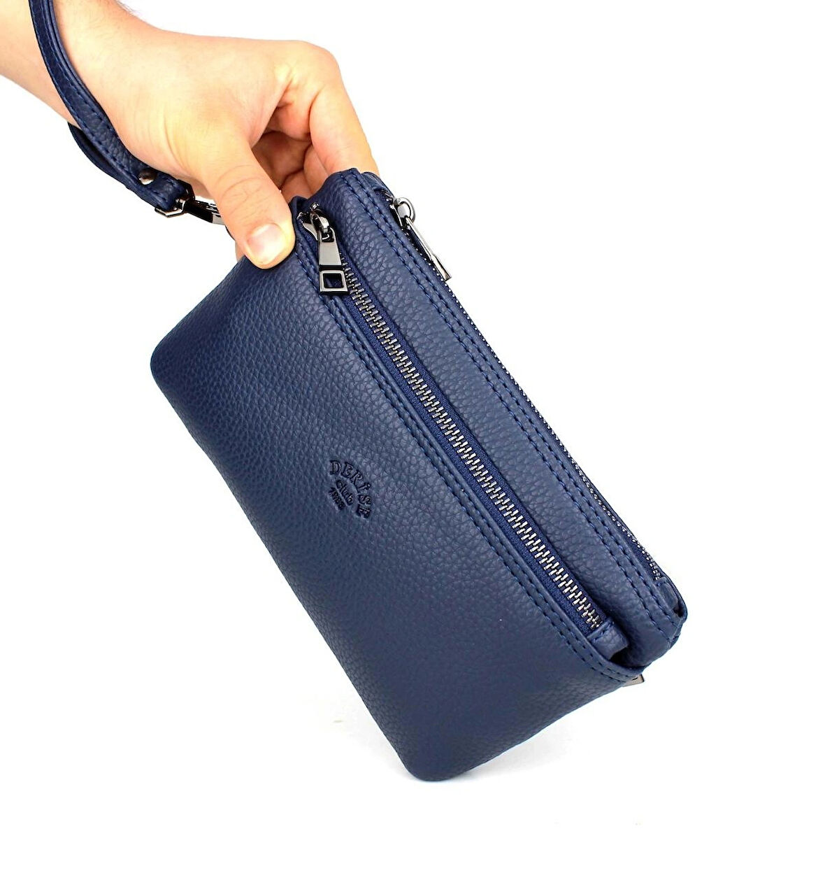 Erkek Lacivert Bileklik Kemerli Ince Portföy El Çantası