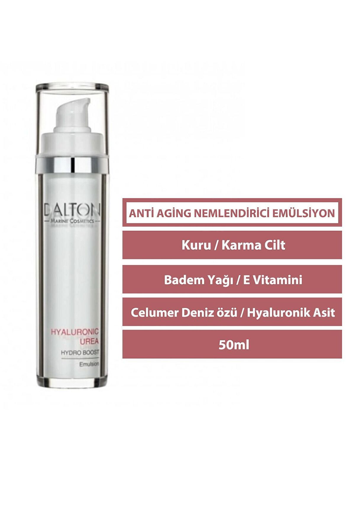 Hyaluronic Urea Yaşlanma Karşıtı Celumer Deniz Özü-Hyaluronic Asit-Üre-Allantoin-Jojoba Yağı-Laktik Asit 30 Yaş + Gece-Gündüz Yüz ve Boyun Kremi 50 ml