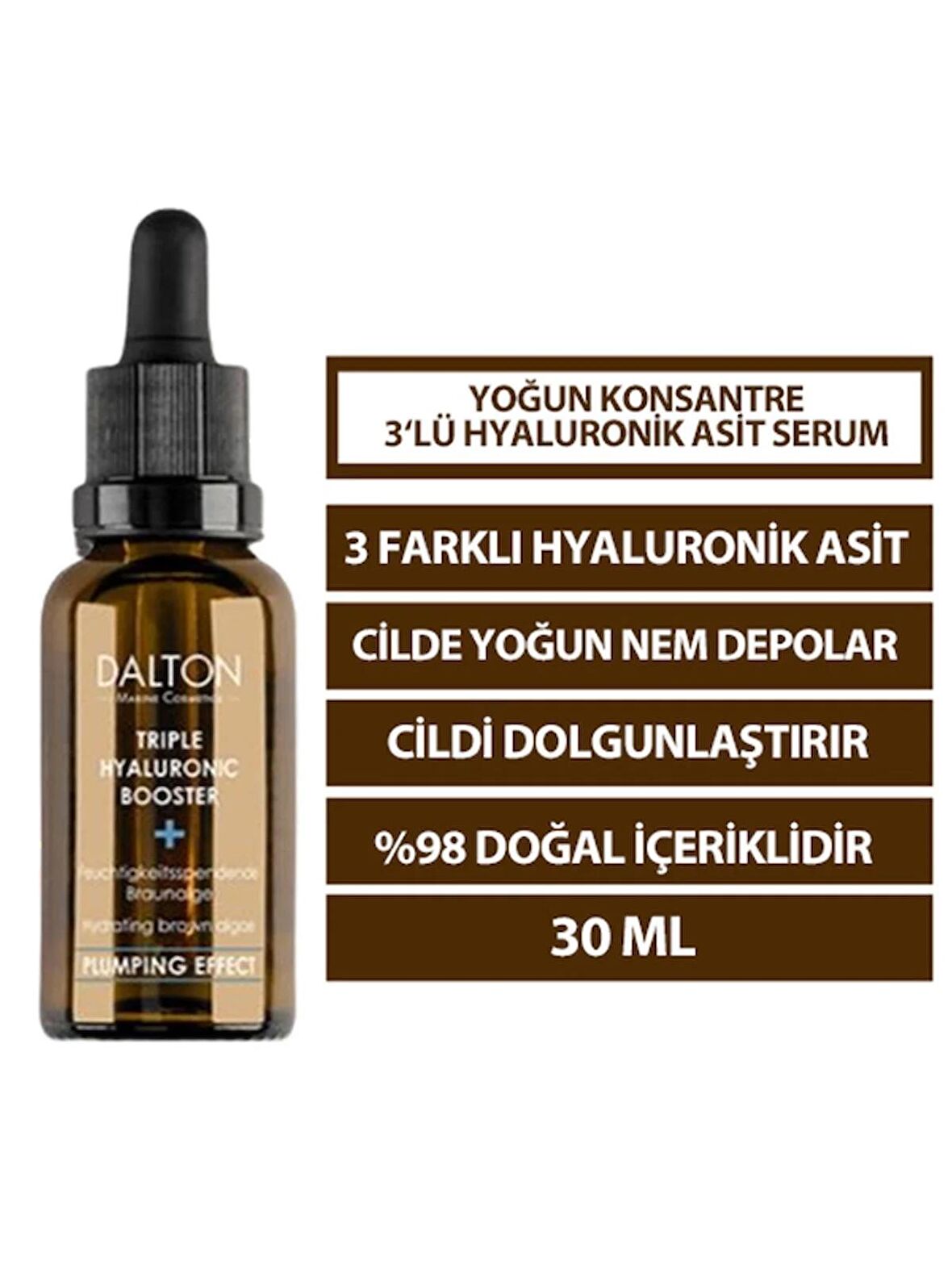 Tüm Cilt Tipleri İçin Yoğun Nemlendirici Triple Hyaluronik Asit Serum