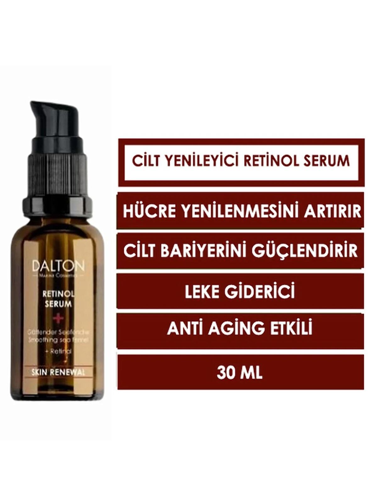 Tüm Cilt Tipleri Için Cilt Yenileyici Onarıcı Retinol Serum