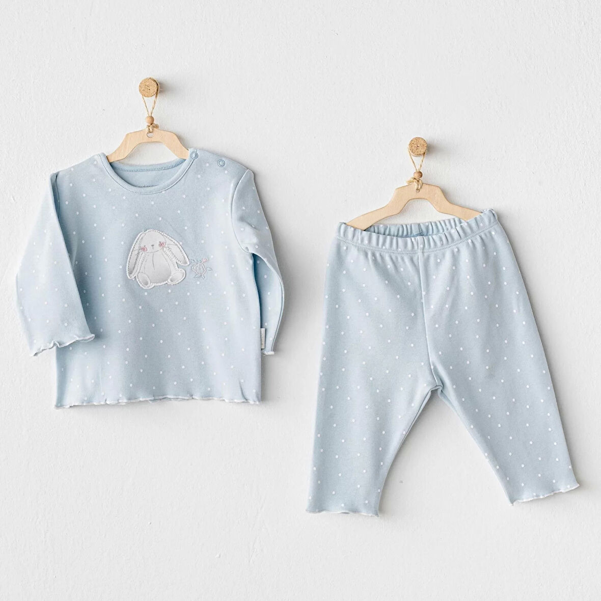 Andywawa Ac25636 Cuddly Bunny Bear 2'li Takım Blue
