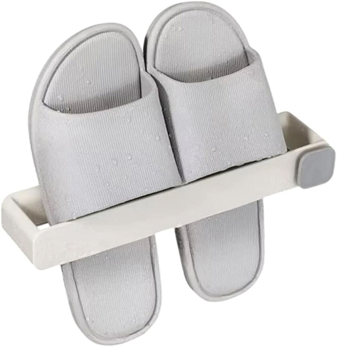 Microcase Yapışkanlı Terlik Askılığı Çok Fonksiyonlu Portatif Terlik Havlu Rafı - BEYAZ (FİLDİŞİ) AL4932 1 Adet