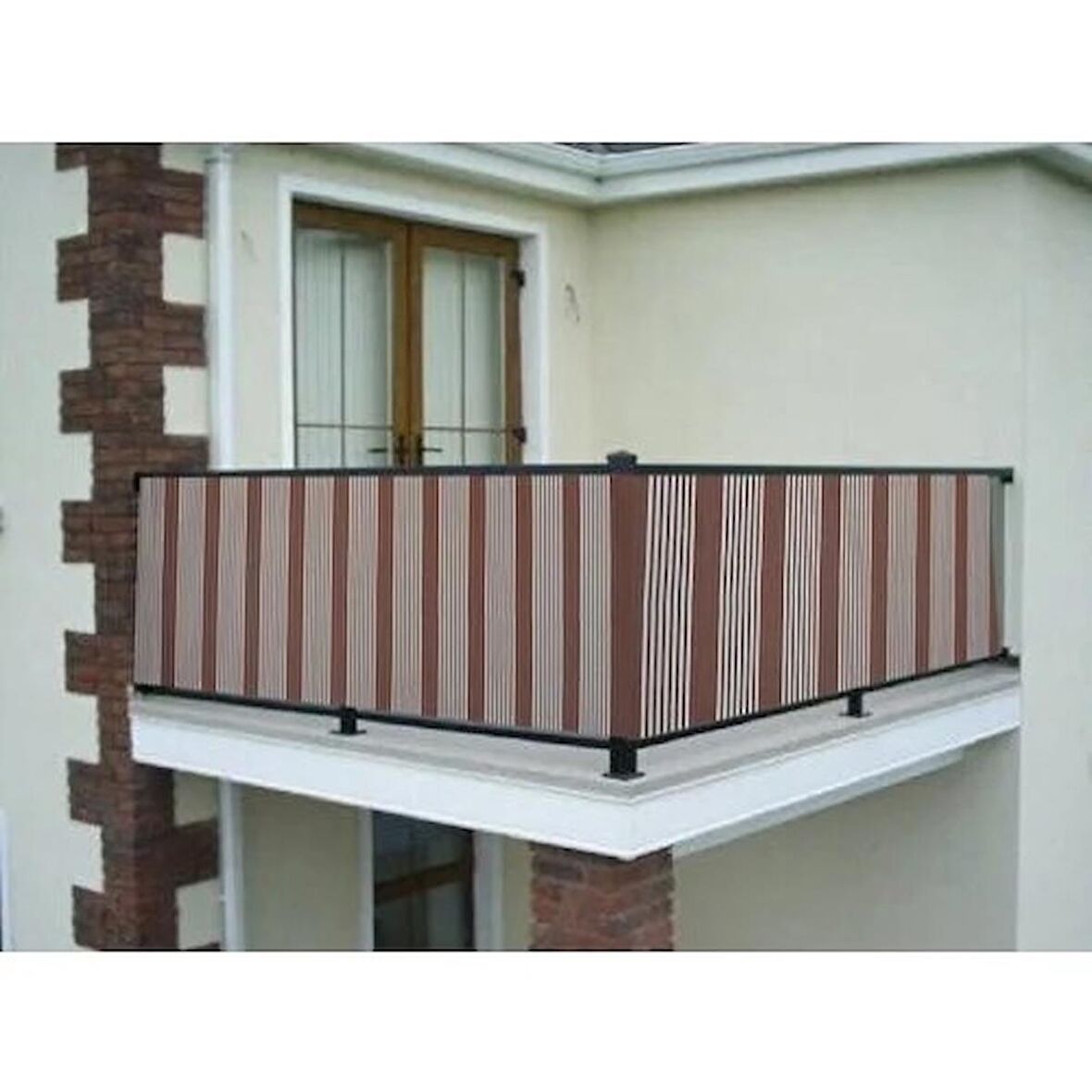Ceylan Home Balkon Demiri Perdesi Kuş Gözü Kahve İnce 900x80