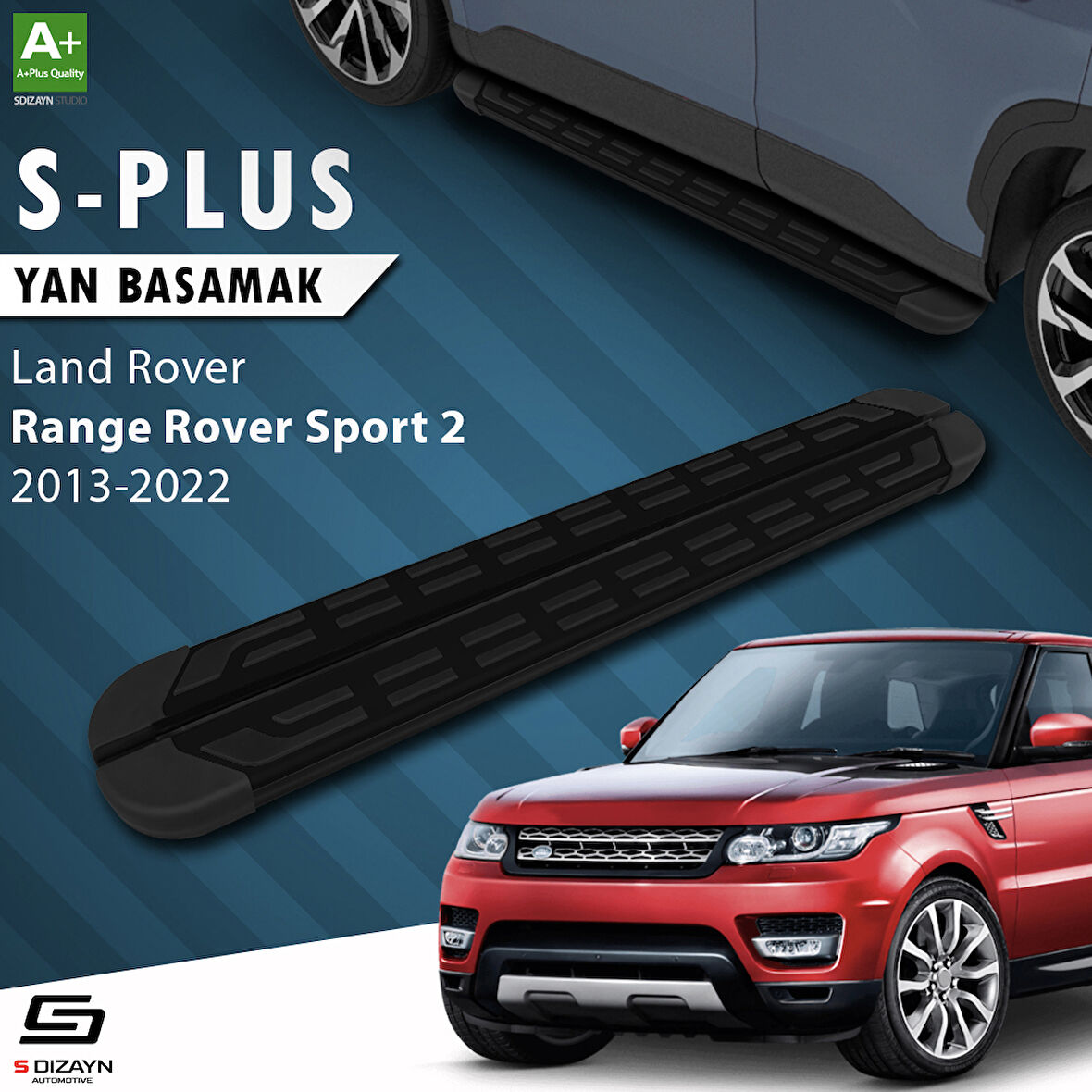 S-Dizayn Land Rover Range Rover Sport 2 S-Plus Siyah Yan Basamak 193 Cm 2013-2022 A+ Kalite