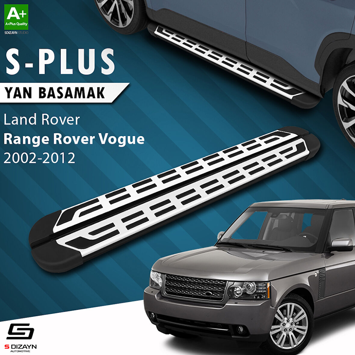 S-Dizayn Land Rover Range Rover Vogue 2 S-Plus Gri Yan Basamak 183 Cm 2002-2012 A+ Kalite