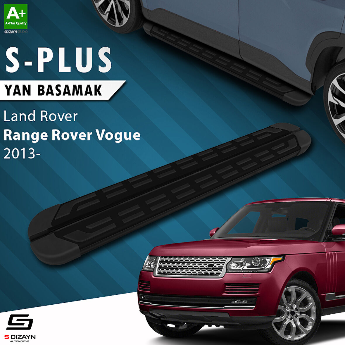 S-Dizayn Land Rover Rover Range Rover Vogue 3 S-Plus Siyah Yan Basamak 193 Cm 2013 Üzeri A+ Kalite