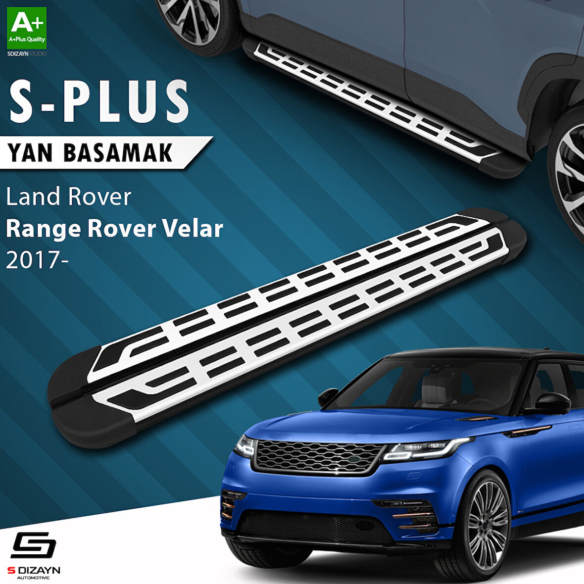 S-Dizayn Land Rover Range Rover Velar S-Plus Gri Yan Basamak 193 Cm 2017 Üzeri A+ Kalite