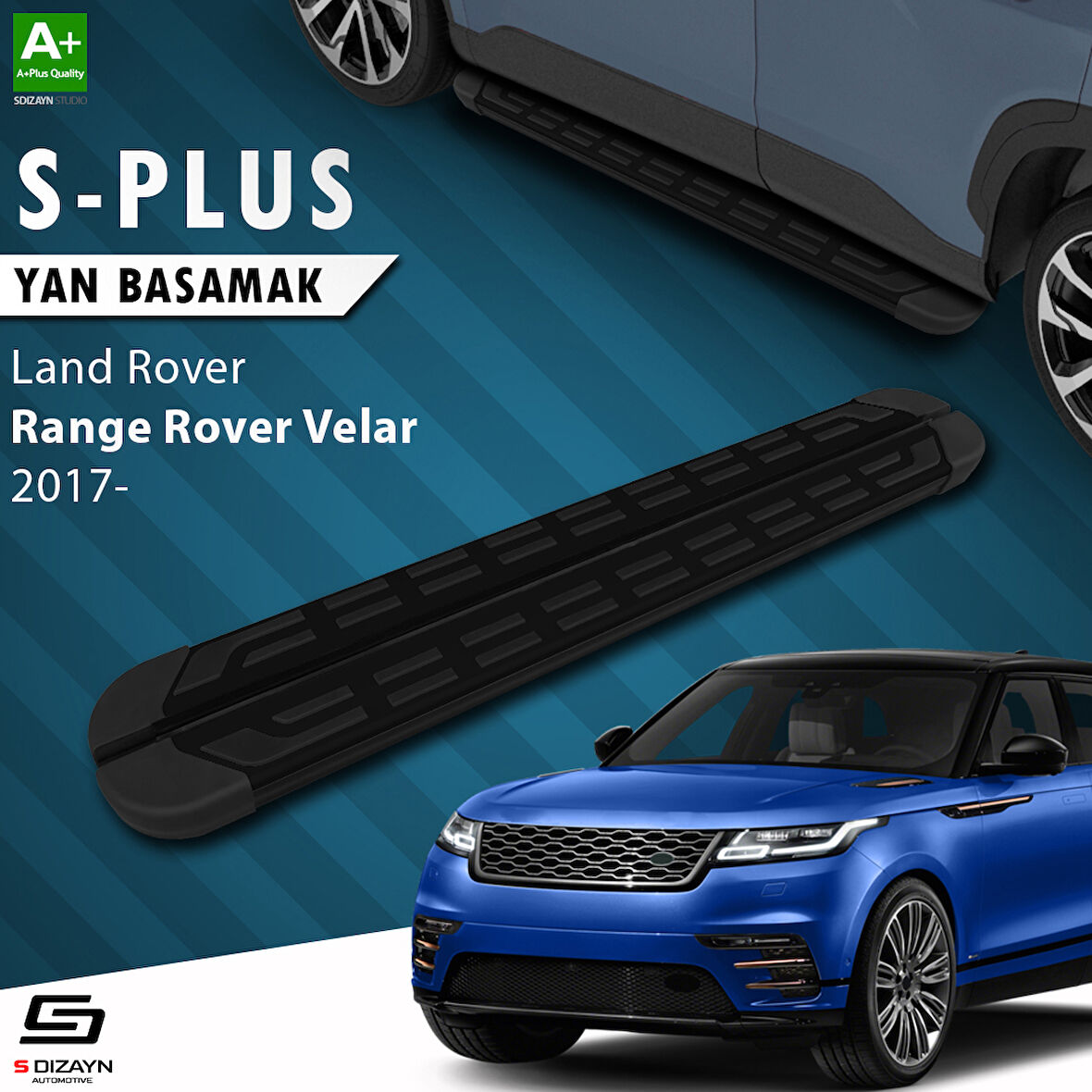 S-Dizayn Land Rover Range Rover Velar S-Plus Siyah Yan Basamak 193 Cm 2017 Üzeri A+ Kalite
