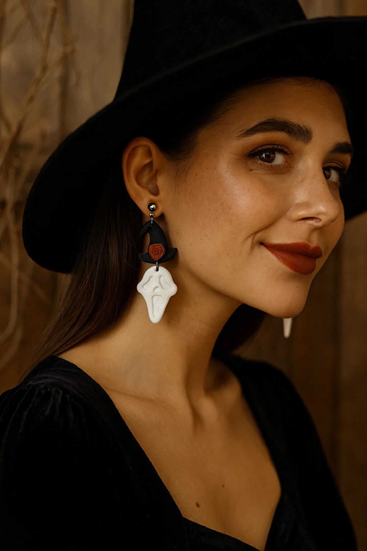 Sweet Howl El Yapımı Polimer Kil Küpe – Halloween Cadılar Bayramı Özel Tasarım