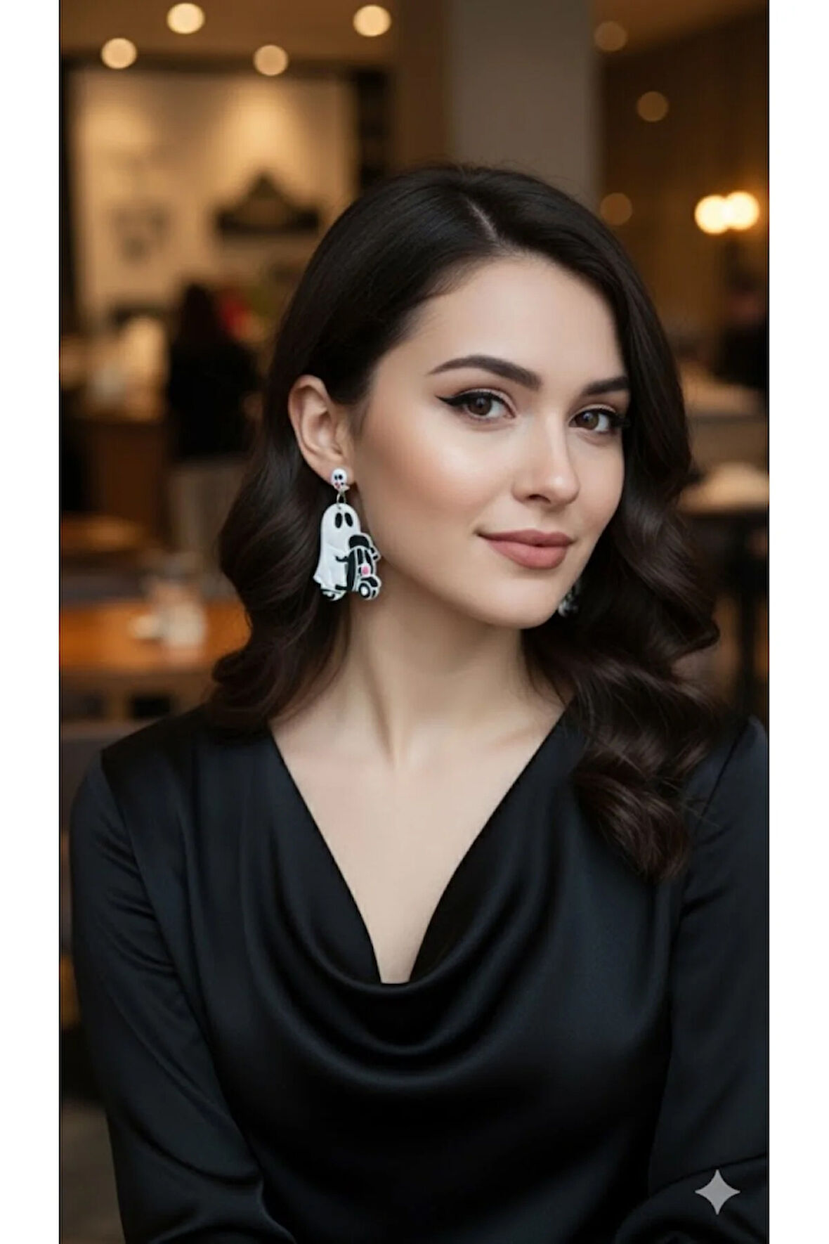 BooRide Motorcu Hayalet Tasarımlı El Yapımı Küpe – Cadılar Bayramı Temalı –