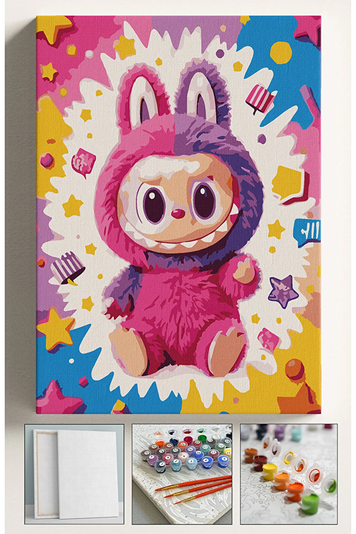 Sayılarla Boyama Seti Numaralı Tuval Fırça Boya 40x50 Cm Labibu