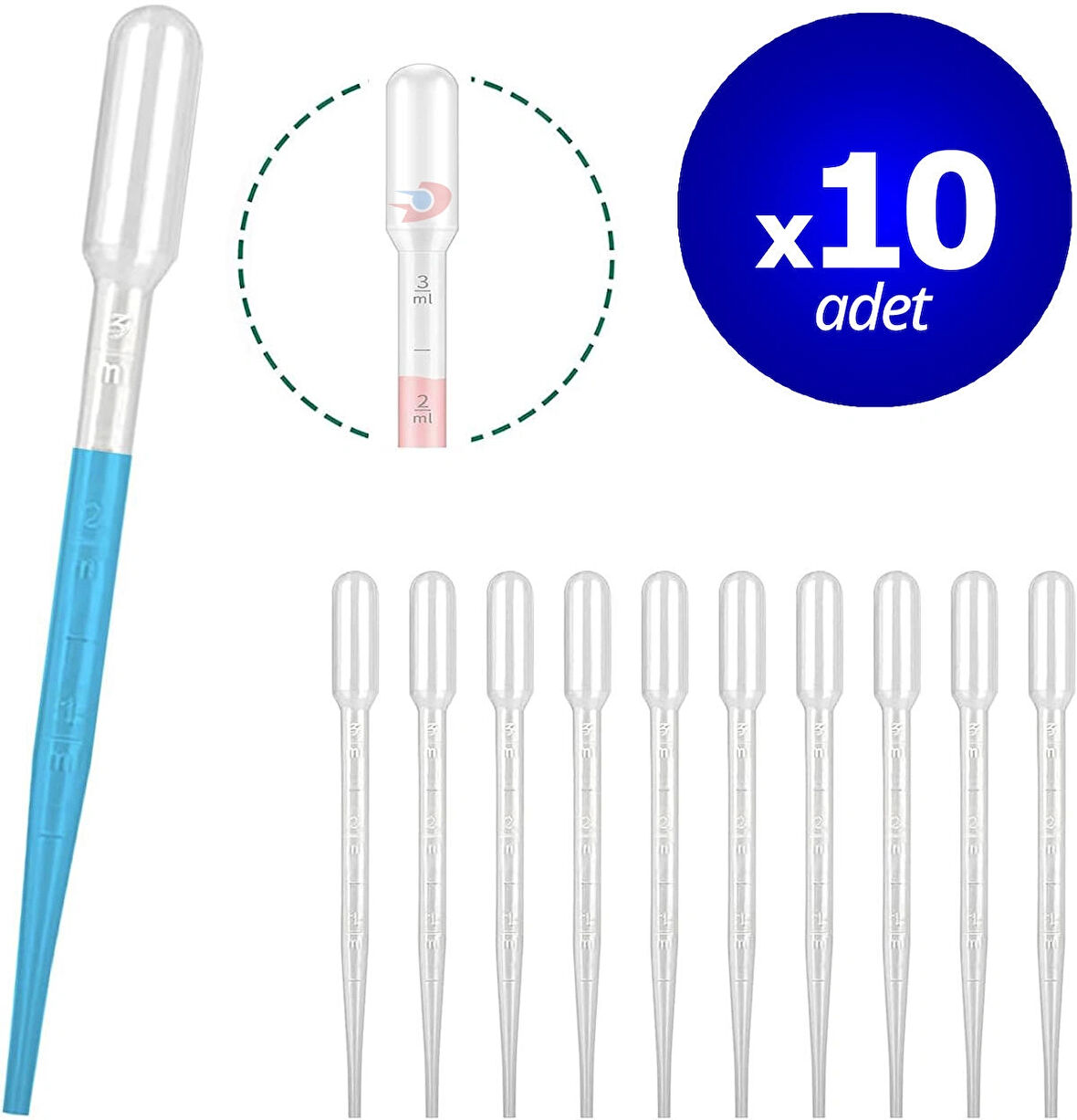 Dolar Kimya Pastör Pipet (Plastik) - 3 mL x 10 ADET