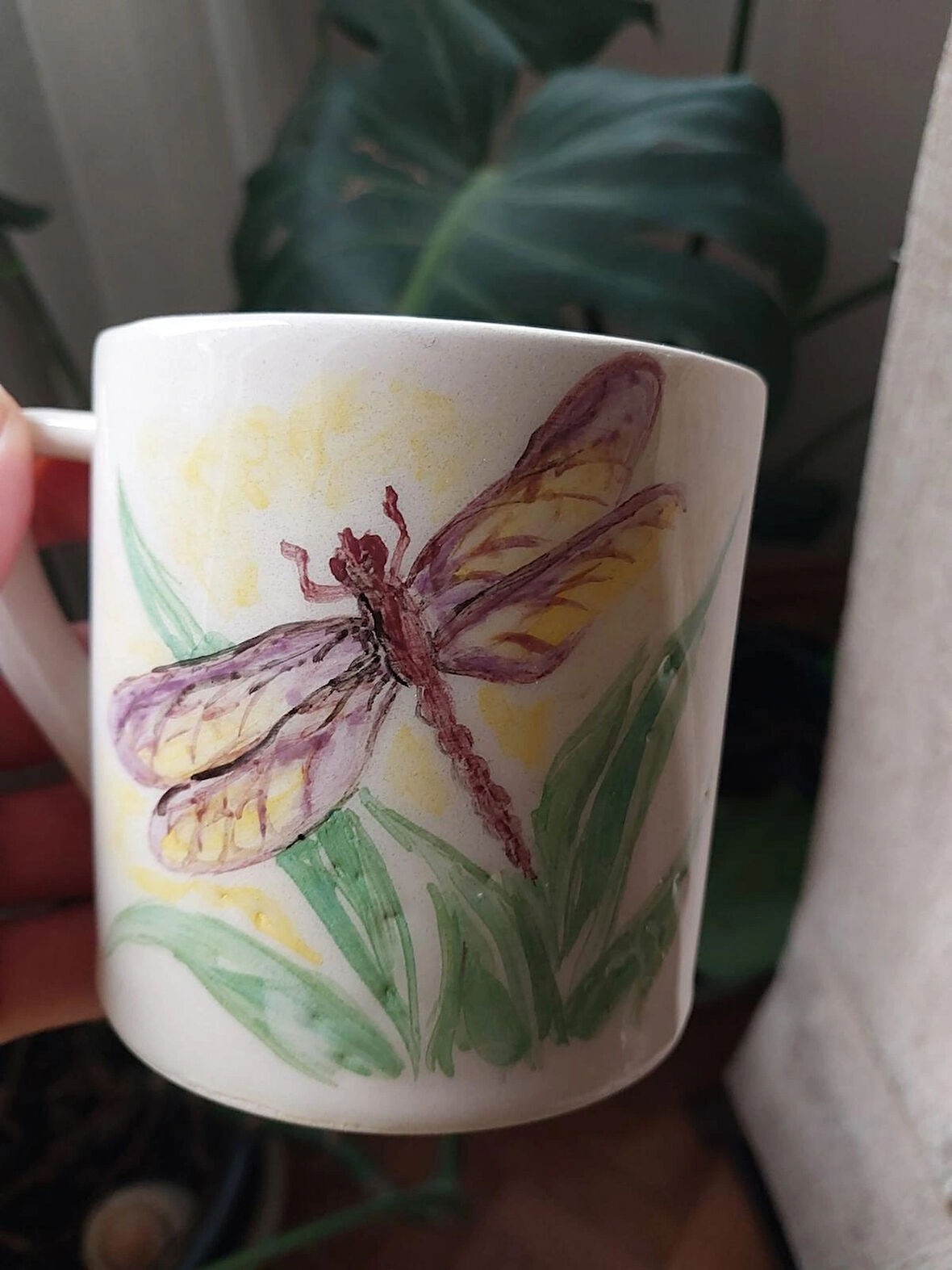 Yusufçuk temalı seramik kupa