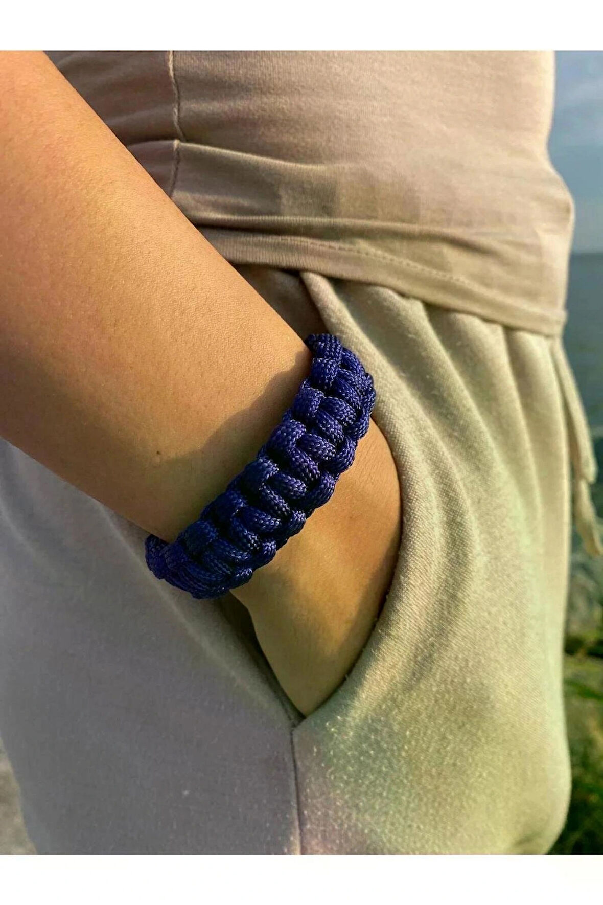 PARACORD BİLEKLİK LACİVERT KOBRA MODELİ