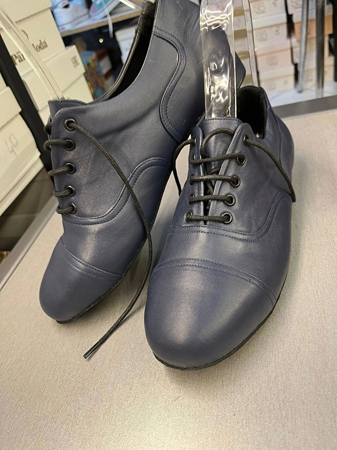 LACİVERT HAKİKİ DERİ YENİ RAHAT KALIP ERKEK TANGO, DANS VE SALON AYAKKABISI