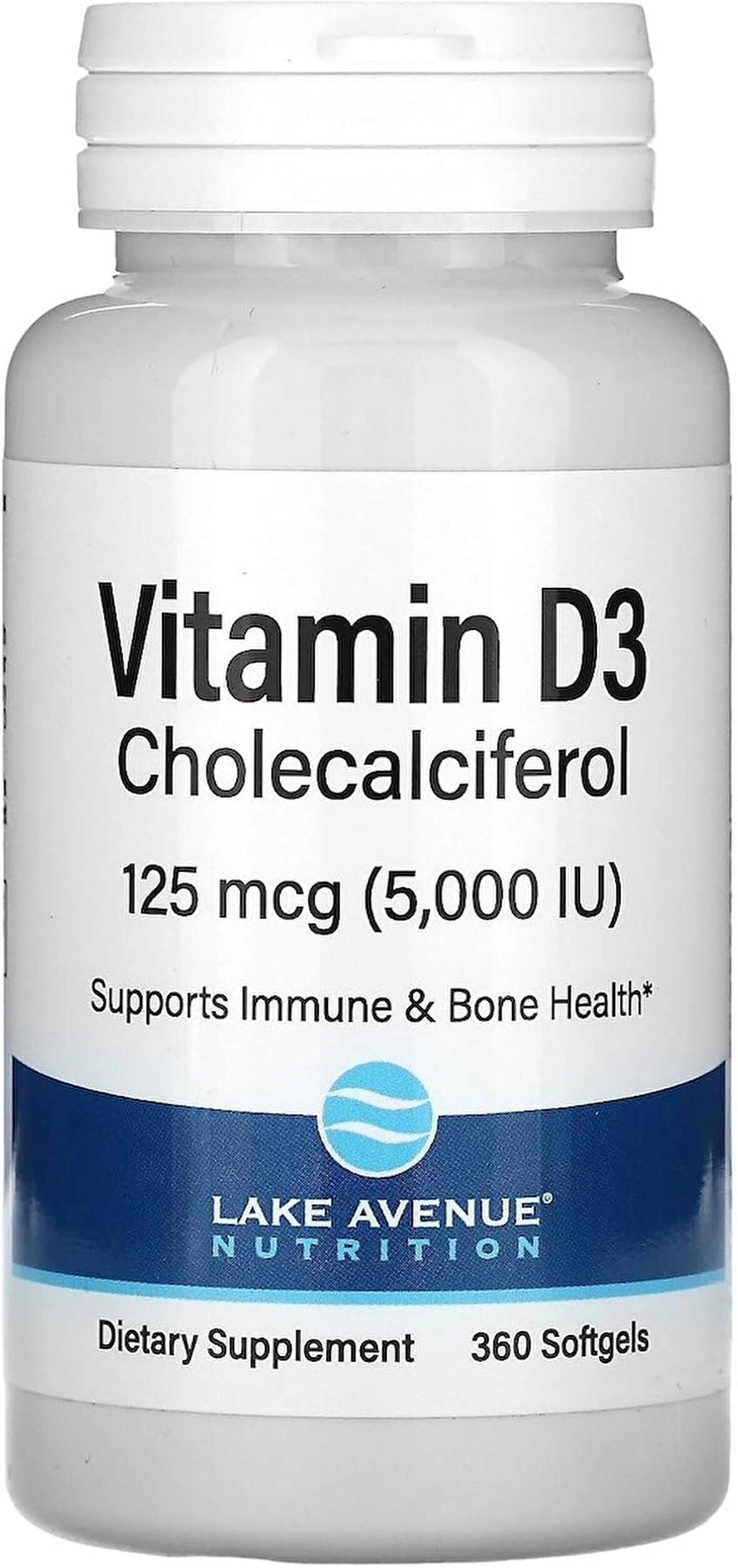 Lake Avenue Vitamin D3 Nutrition Vitamin D3 Immune System Bone Health 360 Softgels