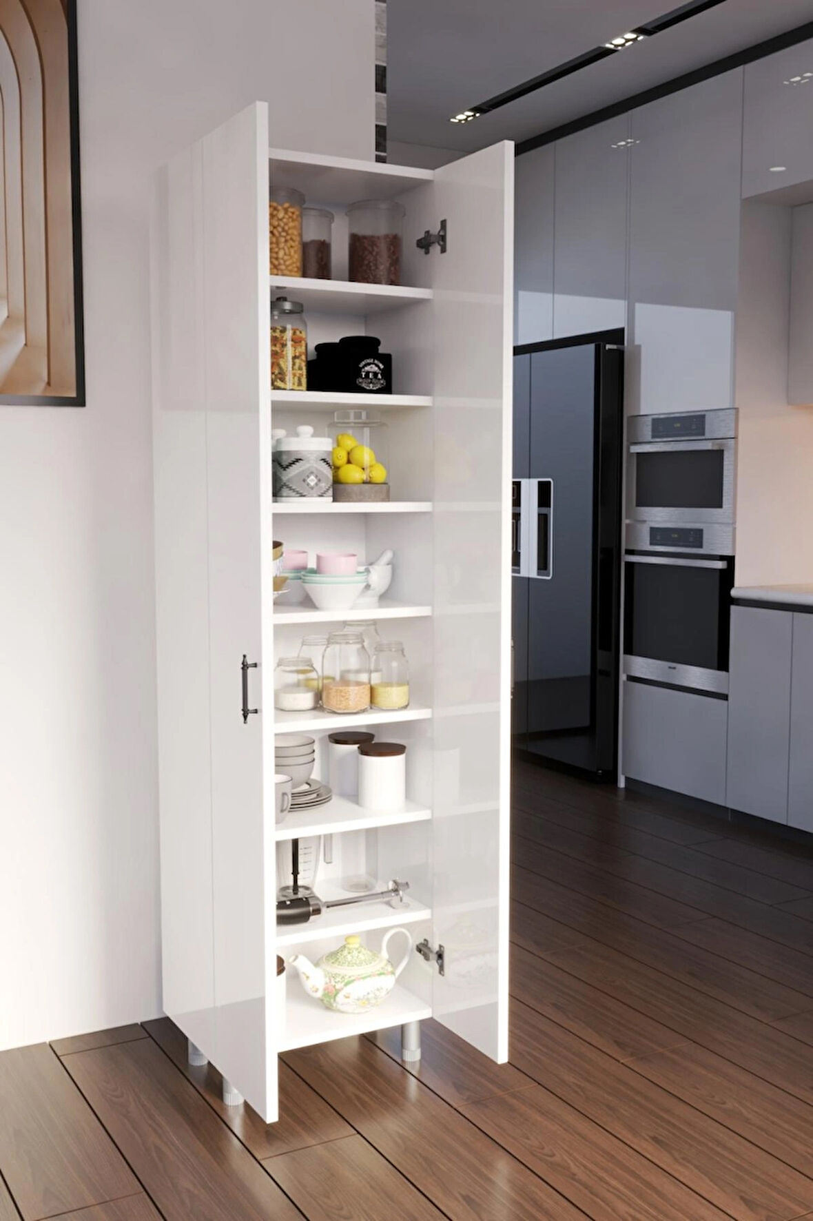 Lale 2 Kapaklı 8 Raflı Çok Amaçlı Dolap