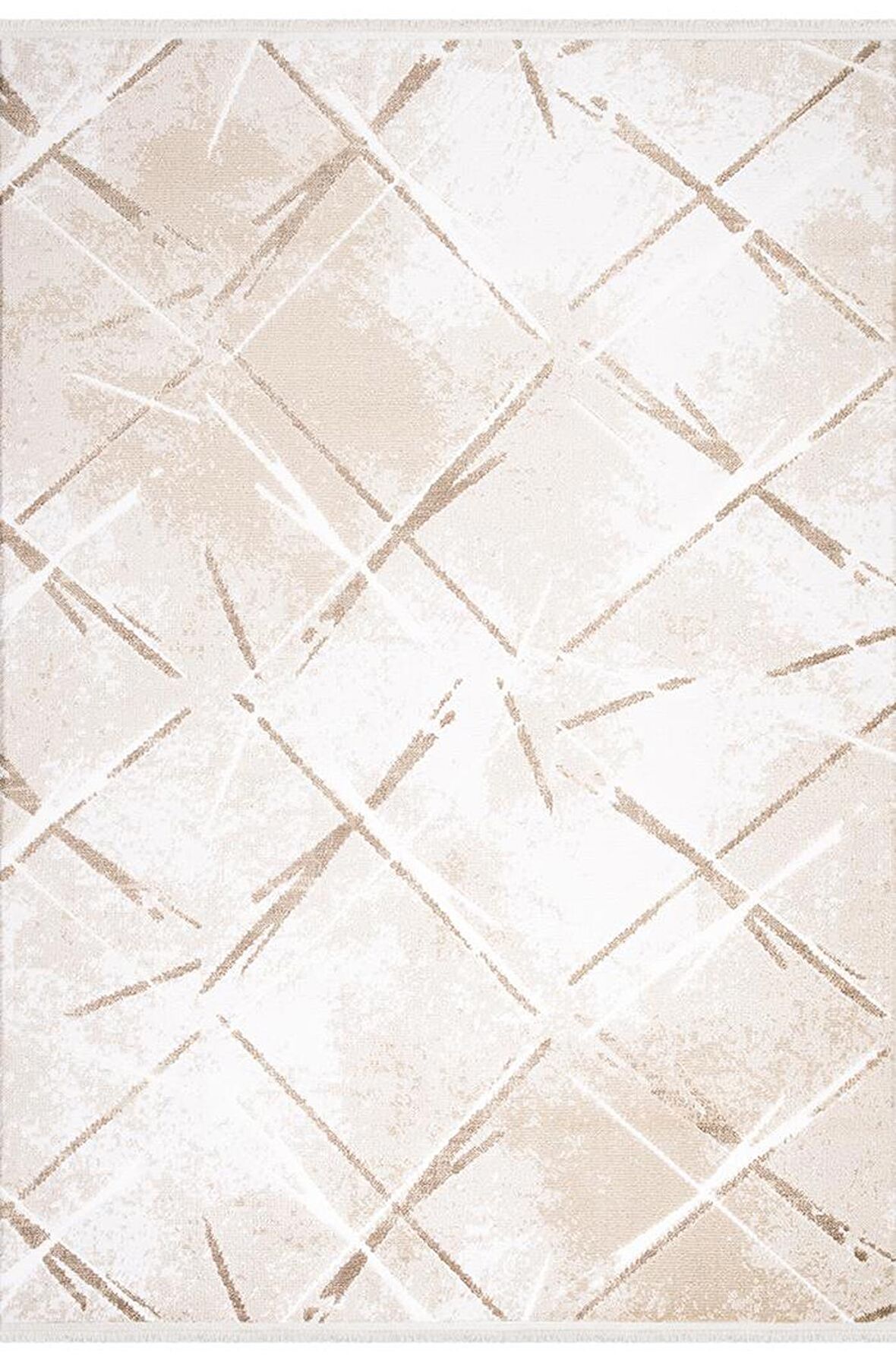 İpek Mekik Halı Lapena Kahve Ekru Modern Desenli Halı