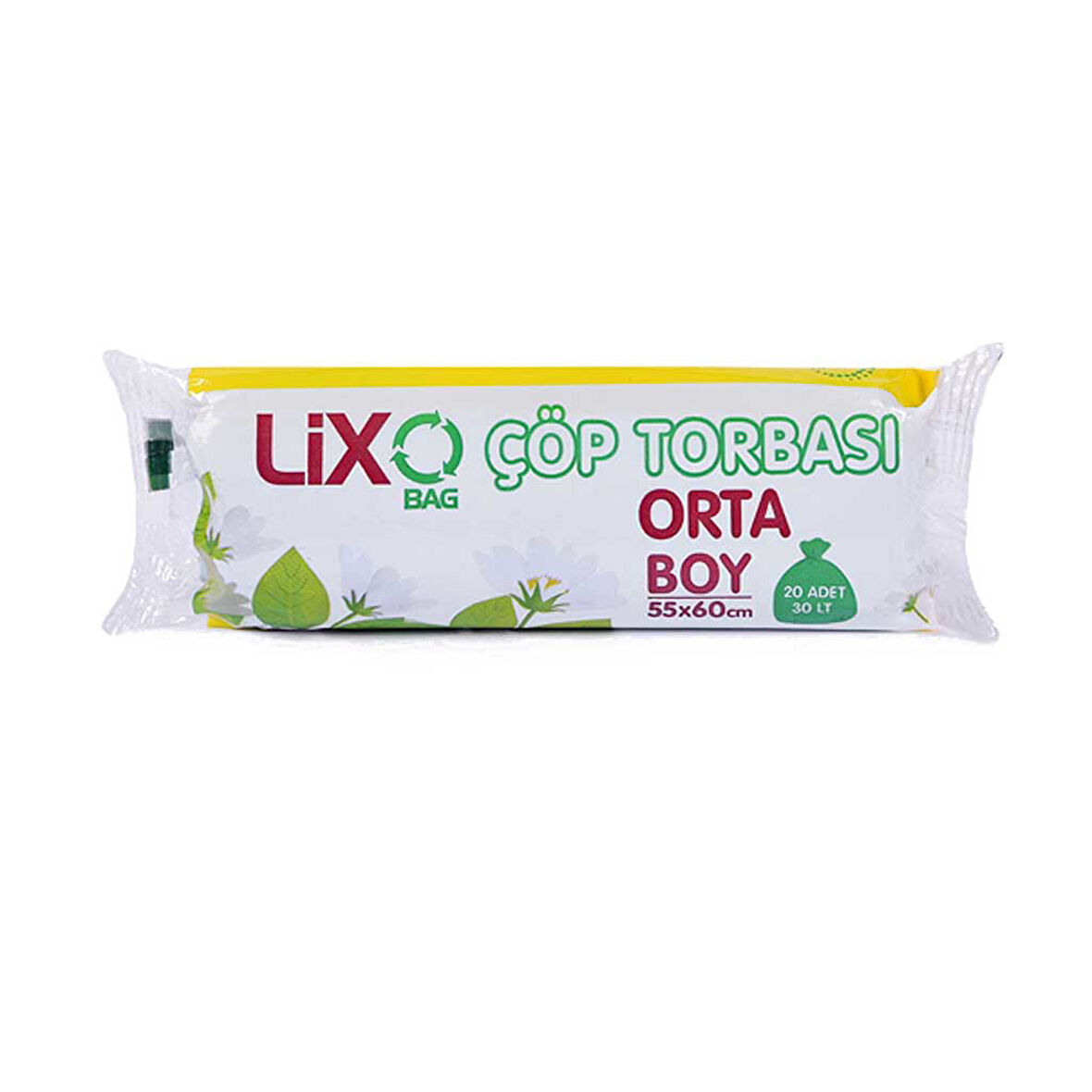 Orta Boy Çöp Poşeti (55 x 60 cm) 20 Li Rulo x 1 Paket Çöp Torbası Mavi 30 Litre